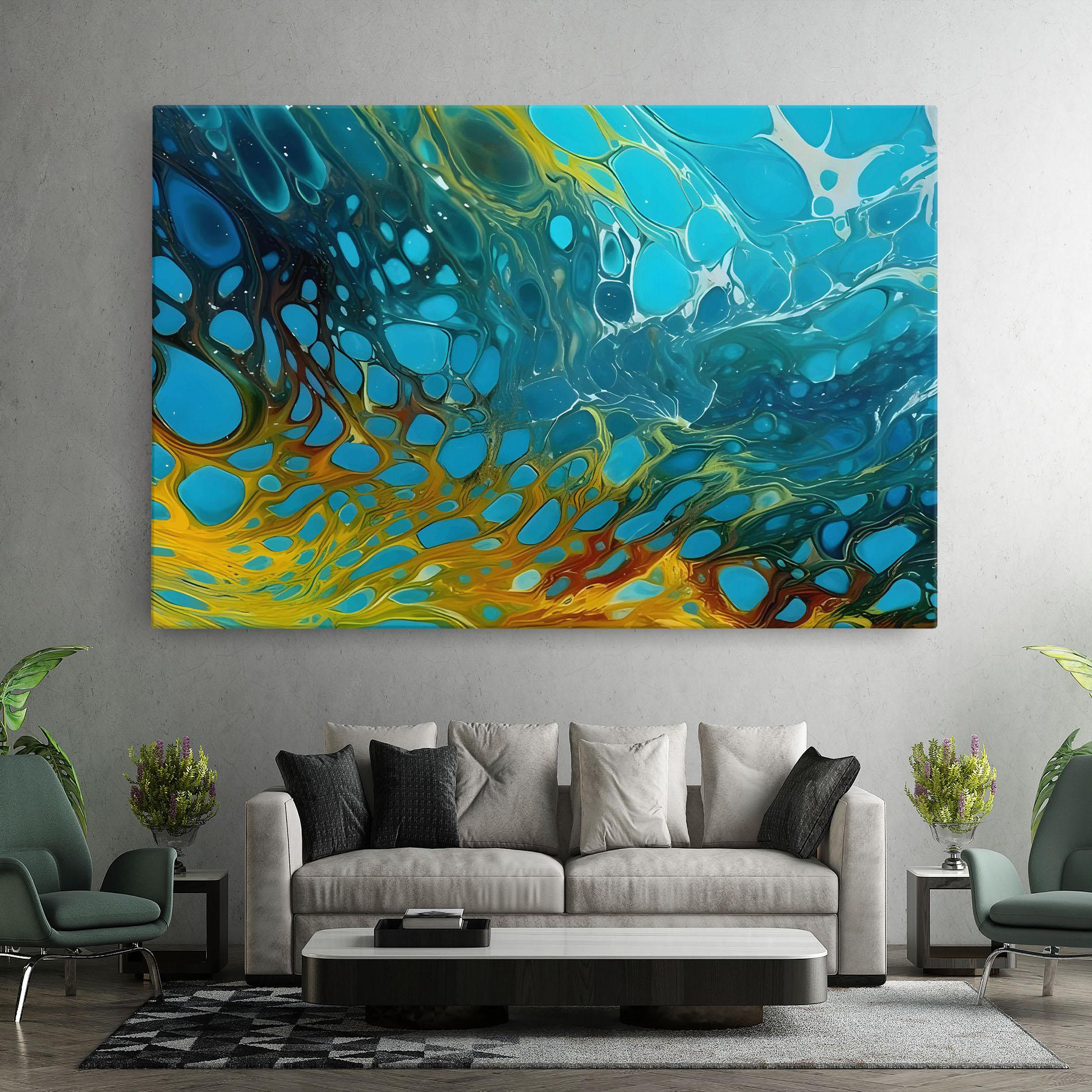 Tablou Canvas Yellow Green Ocean mockup 7