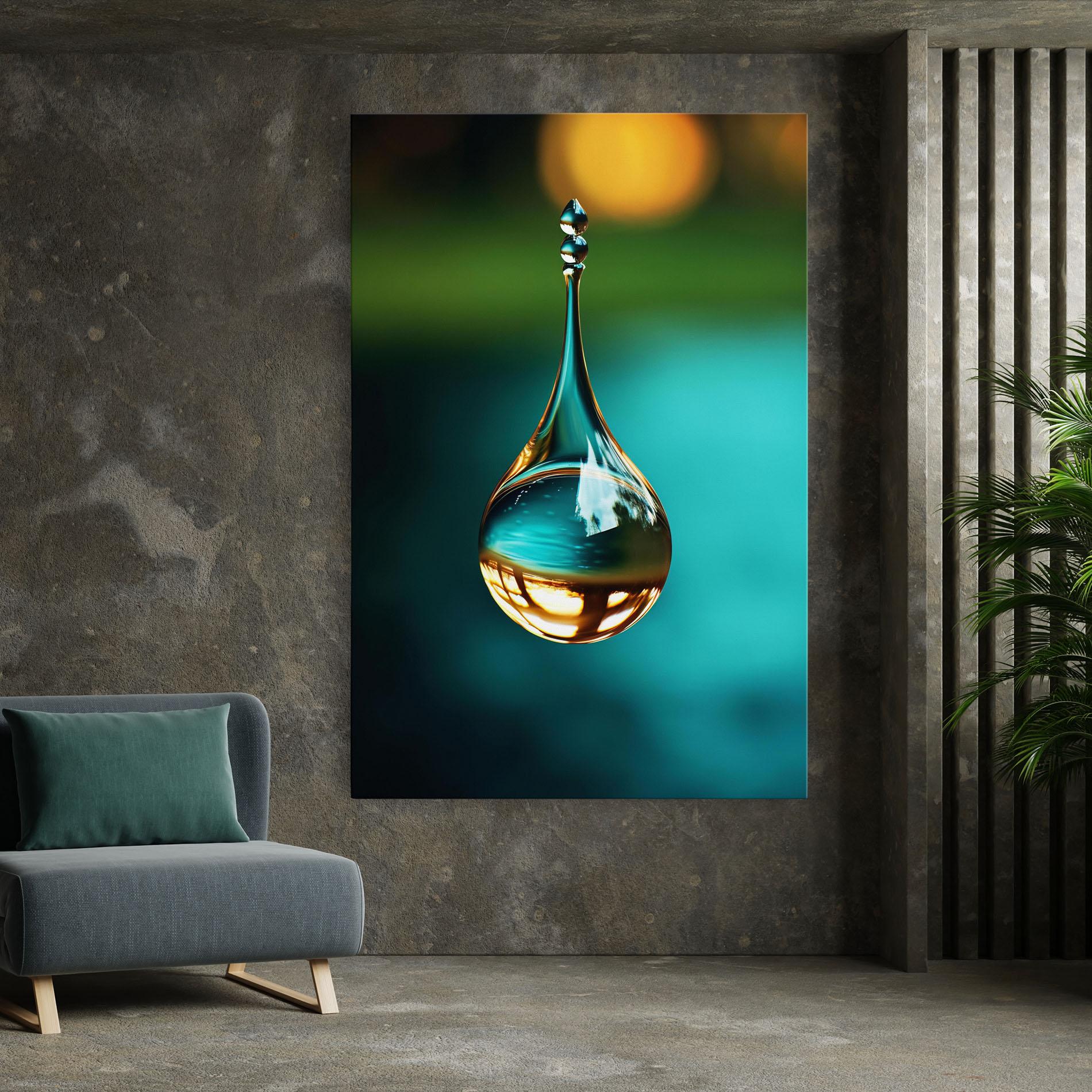 Tablou Canvas Big Green Drop mockup 7