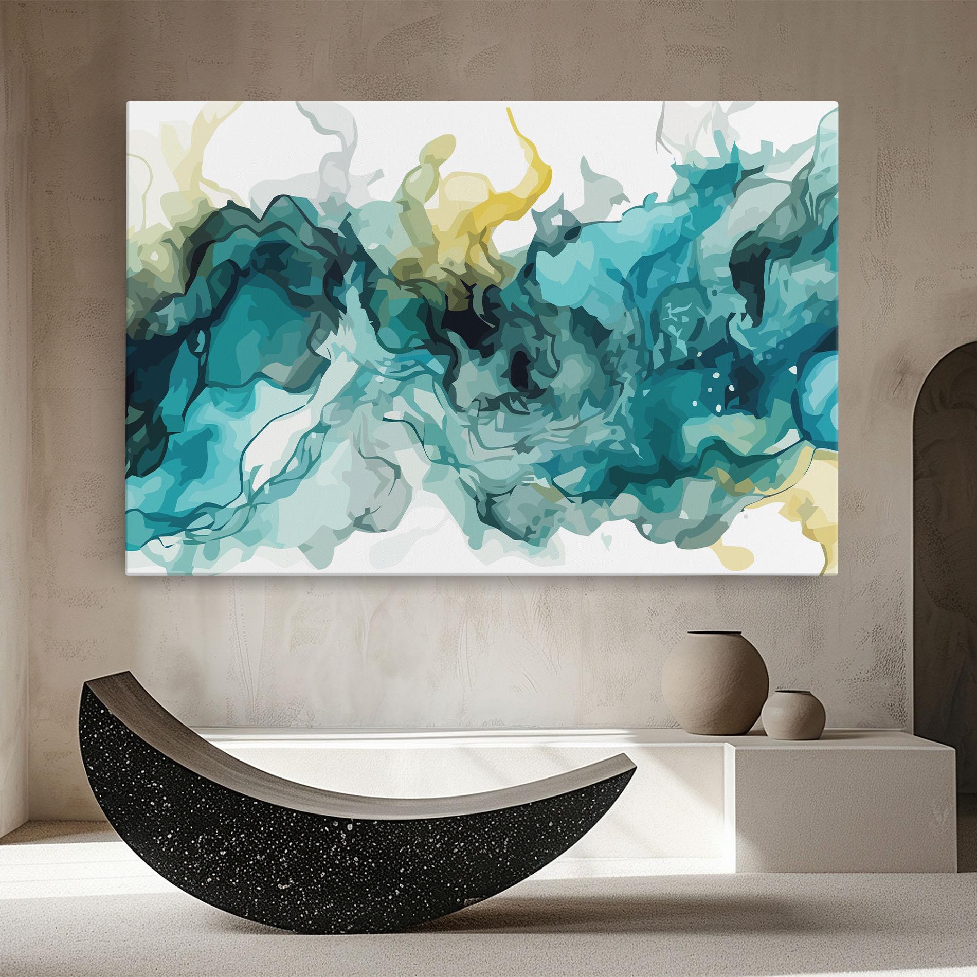 Tablou Canvas Blue Yellow Art mockup 8