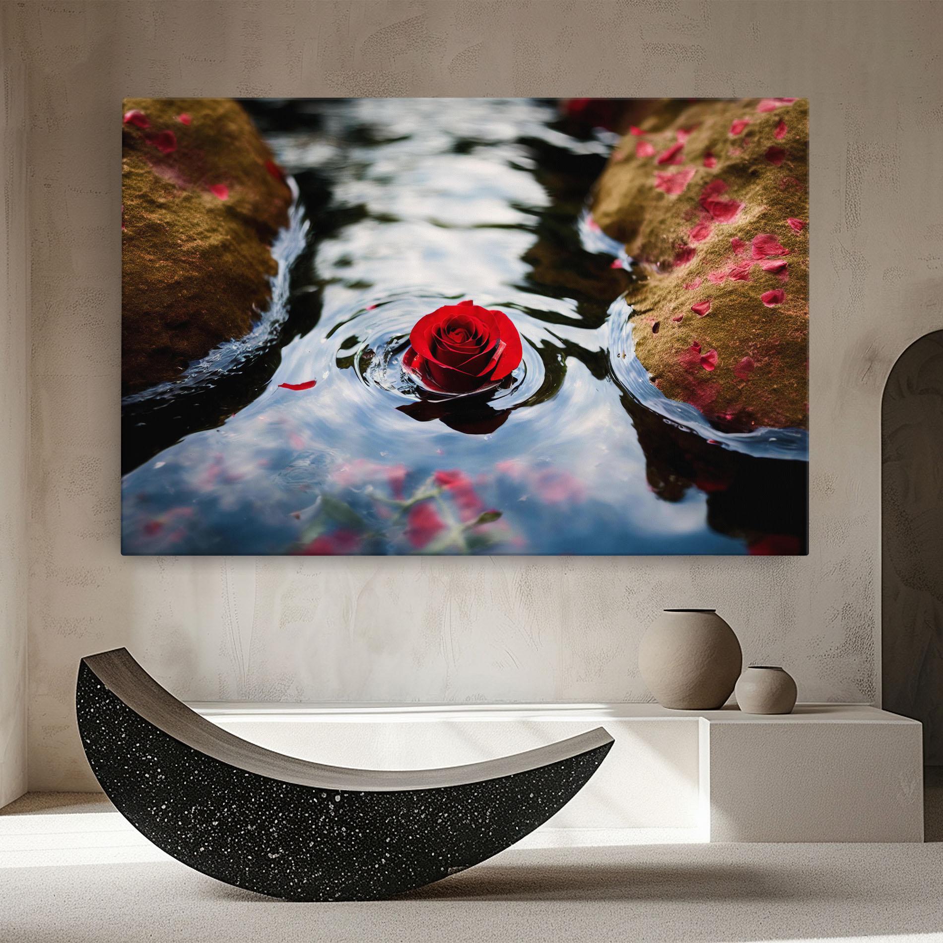 Tablou Canvas Floating Water Rose mockup 8