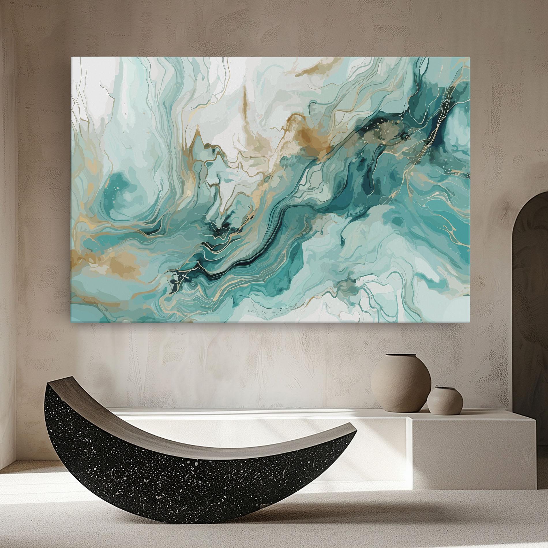 Tablou Canvas Green Gold Water mockup 8