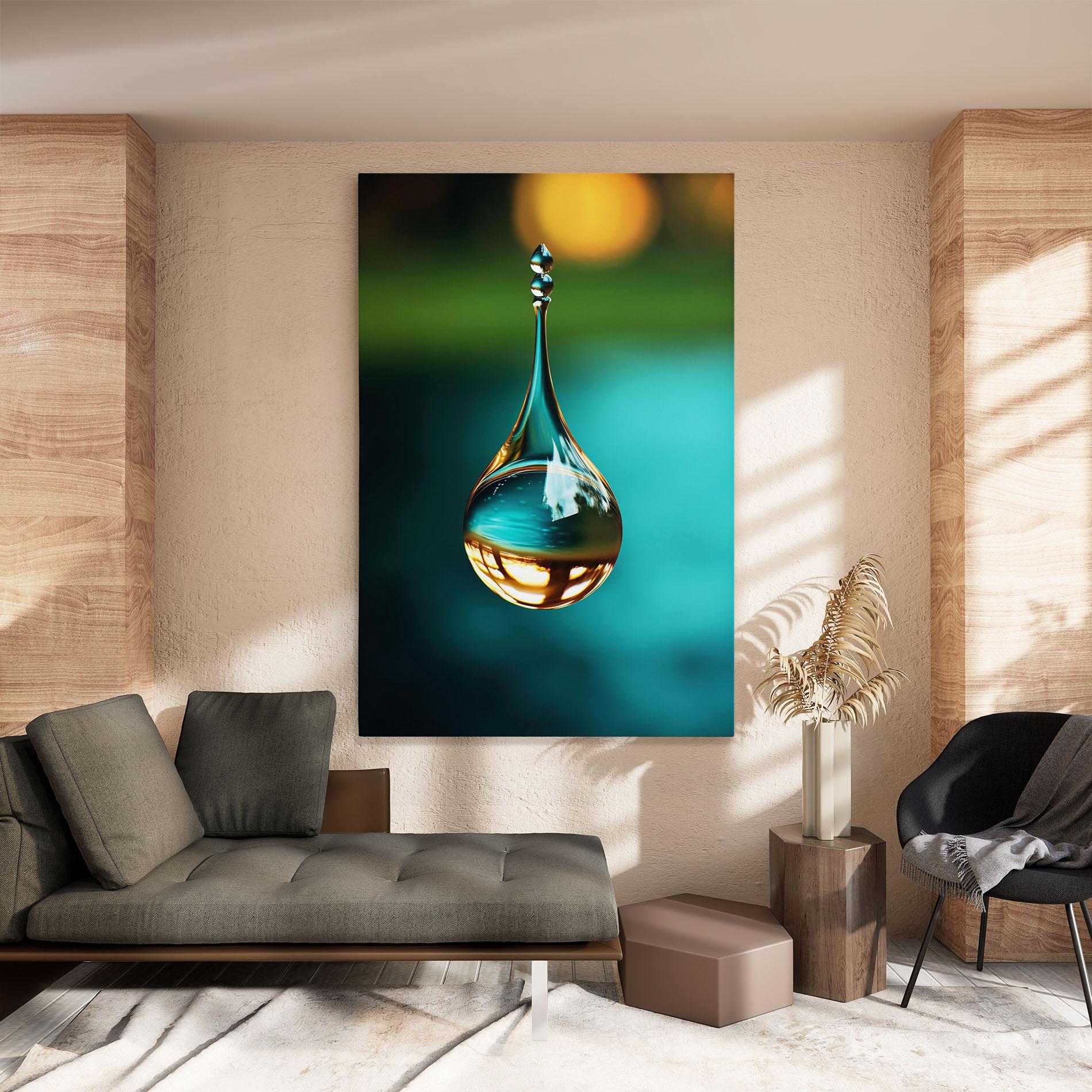 Tablou Canvas Big Green Drop mockup 8