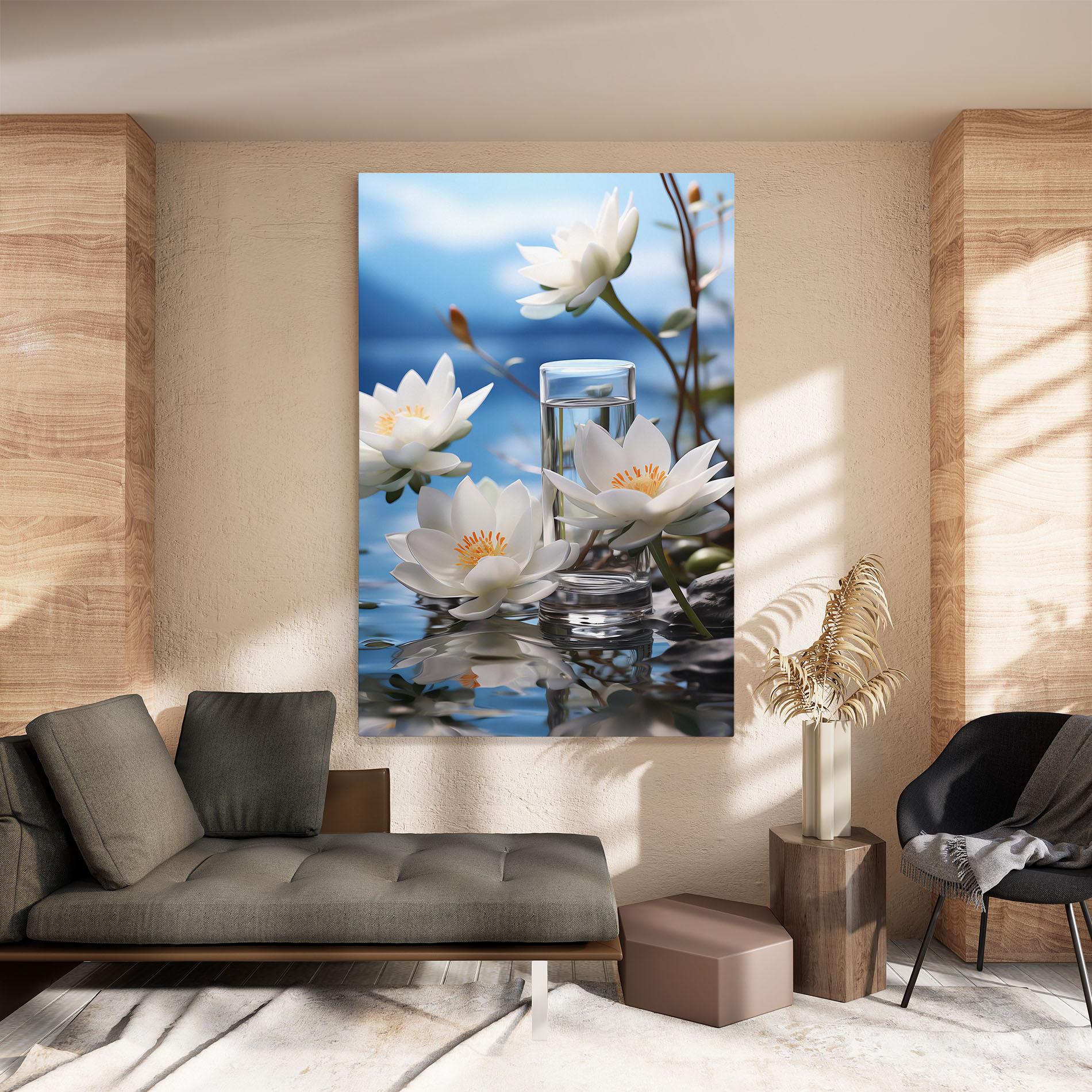 Tablou Canvas Flower Water Glass mockup 8