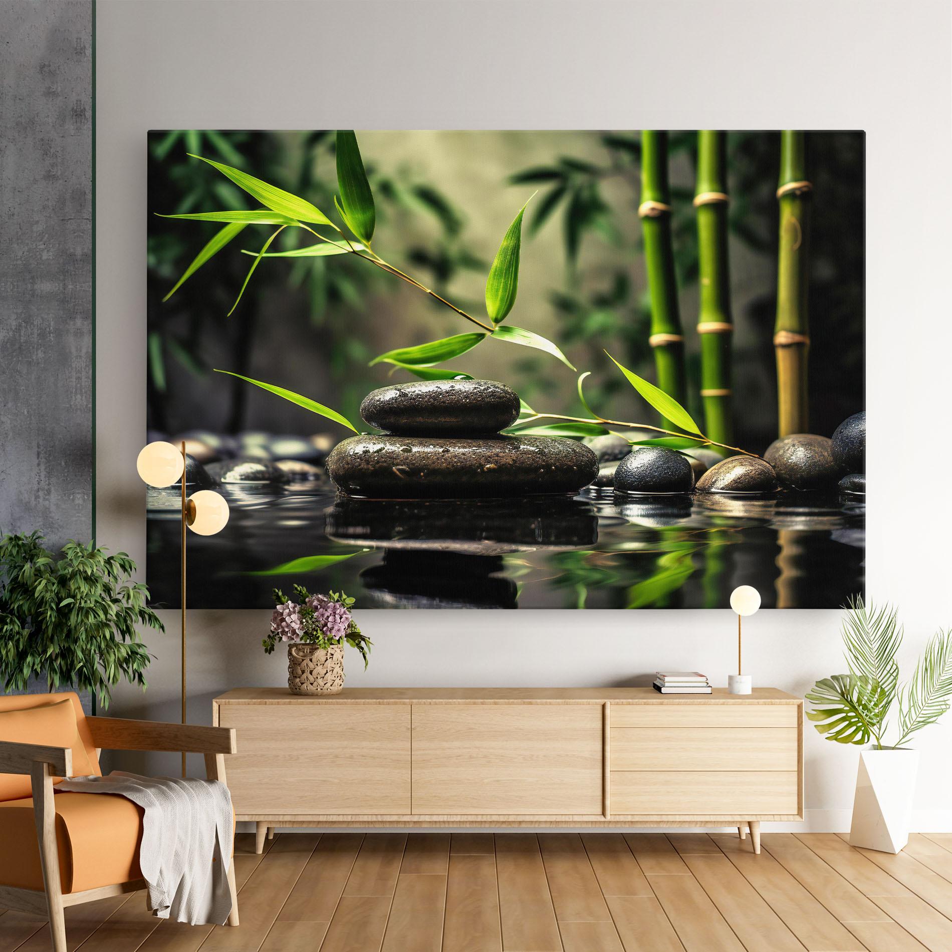 Tablou Canvas Bamboo Plant Water mockup 9