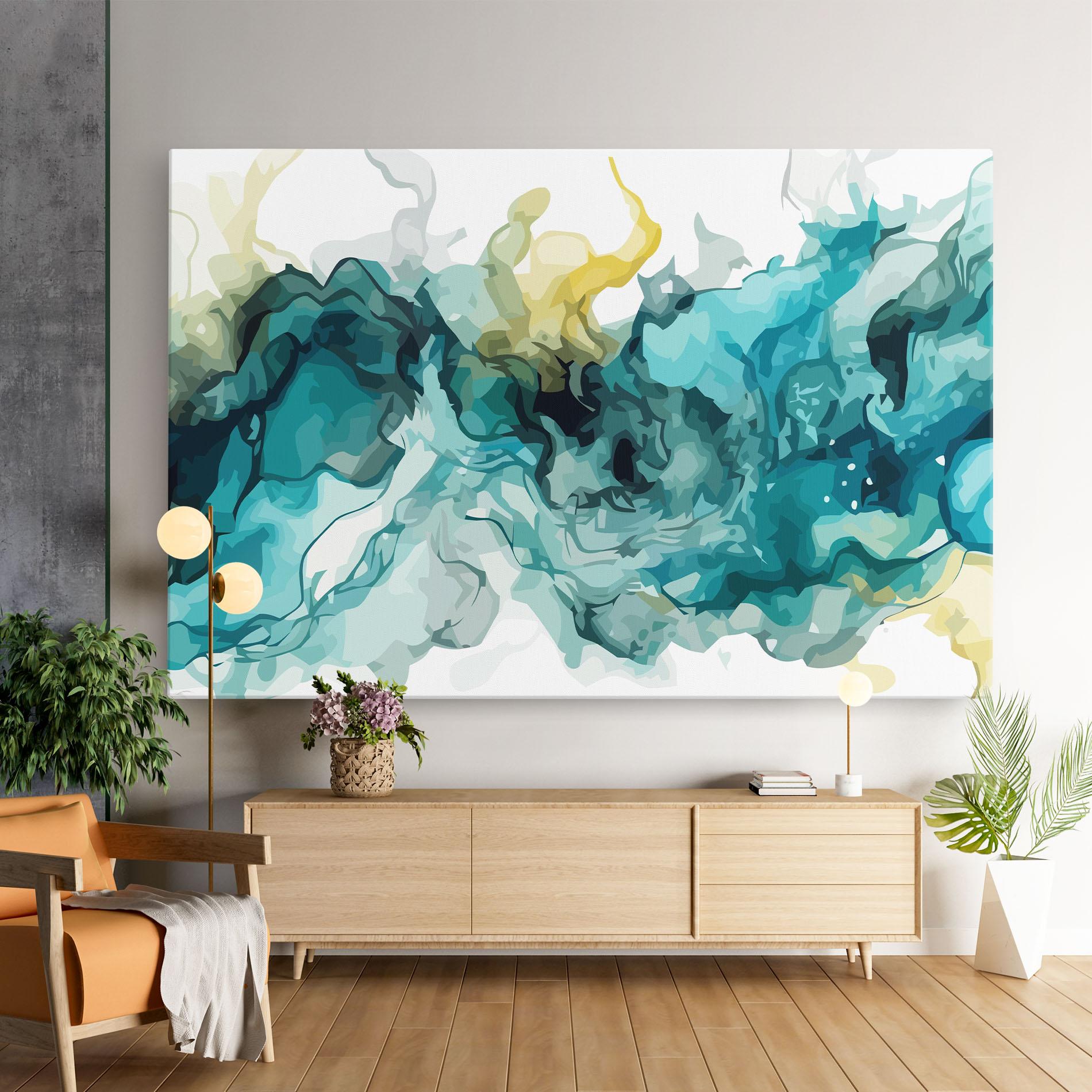 Tablou Canvas Blue Yellow Art mockup 9