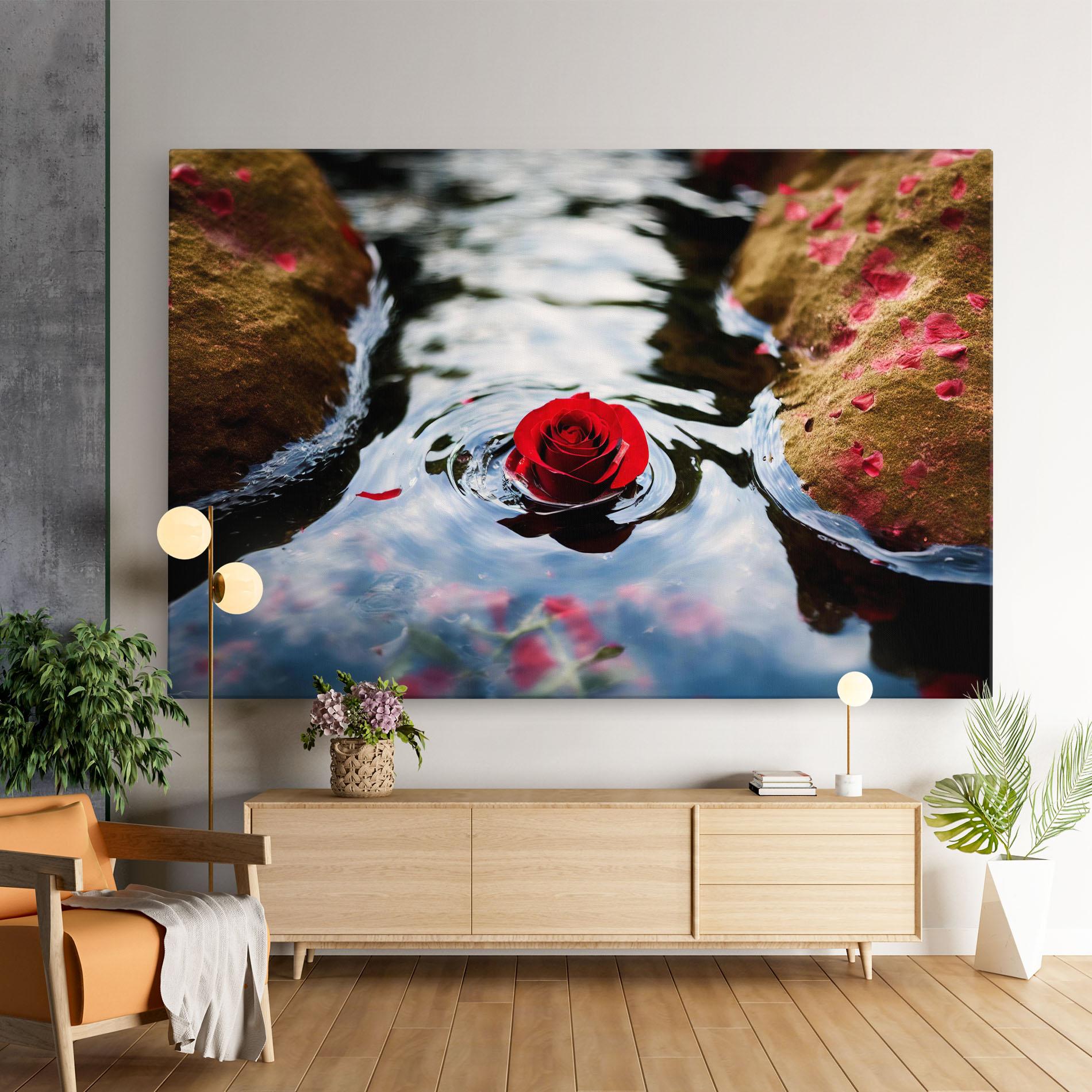 Tablou Canvas Floating Water Rose mockup 9