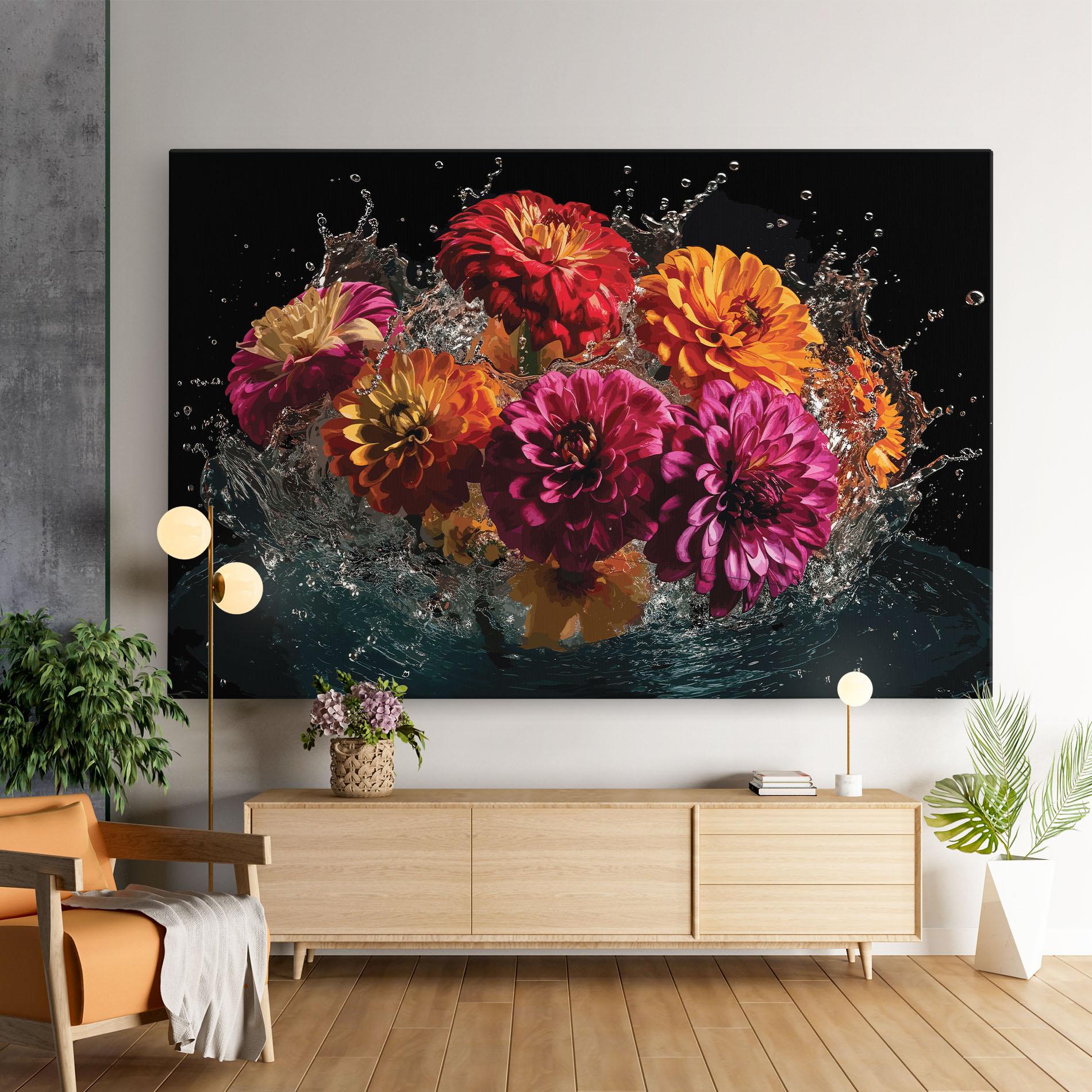 Tablou Canvas Flower Water Splash mockup 9