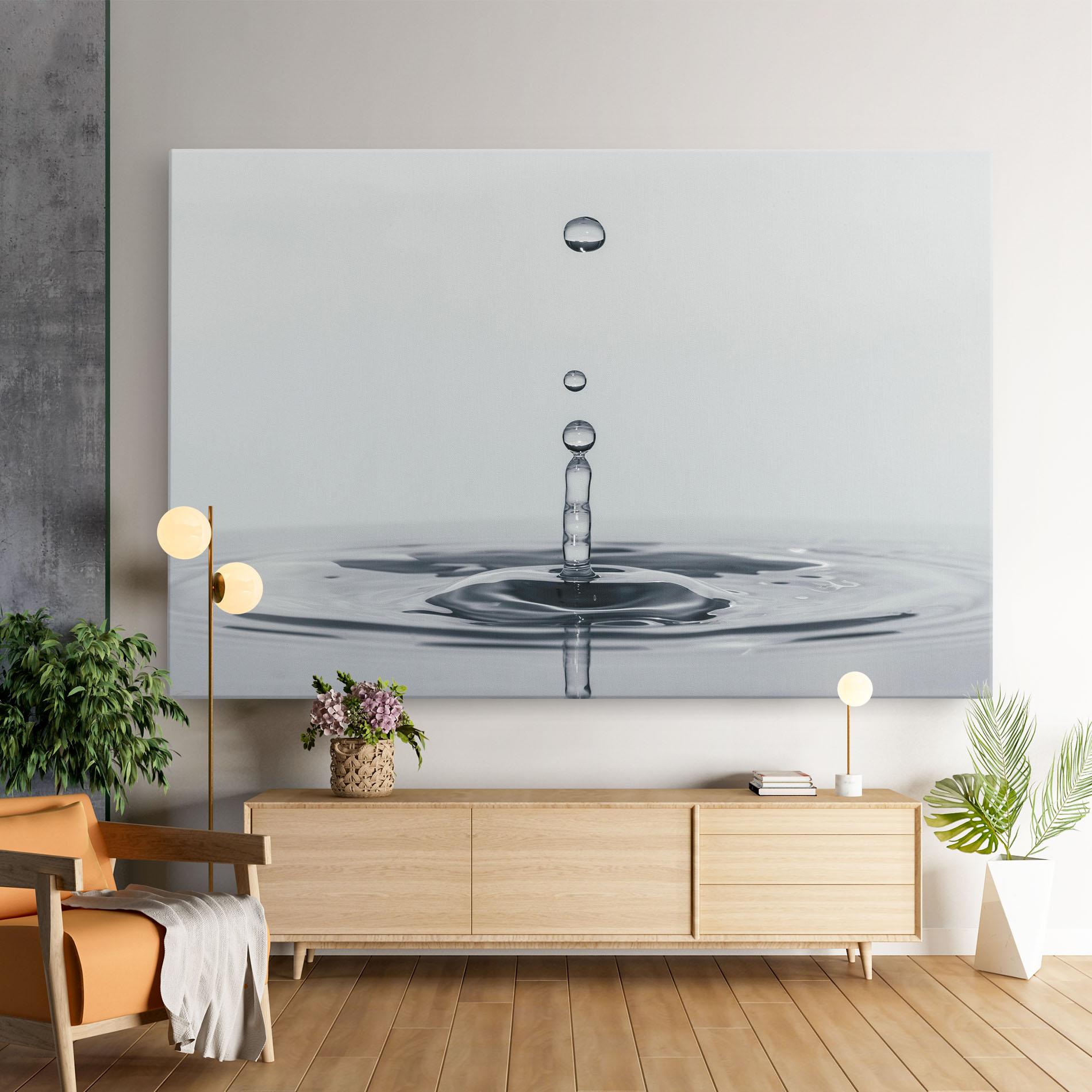 Tablou Canvas Grey Water Drop mockup 9