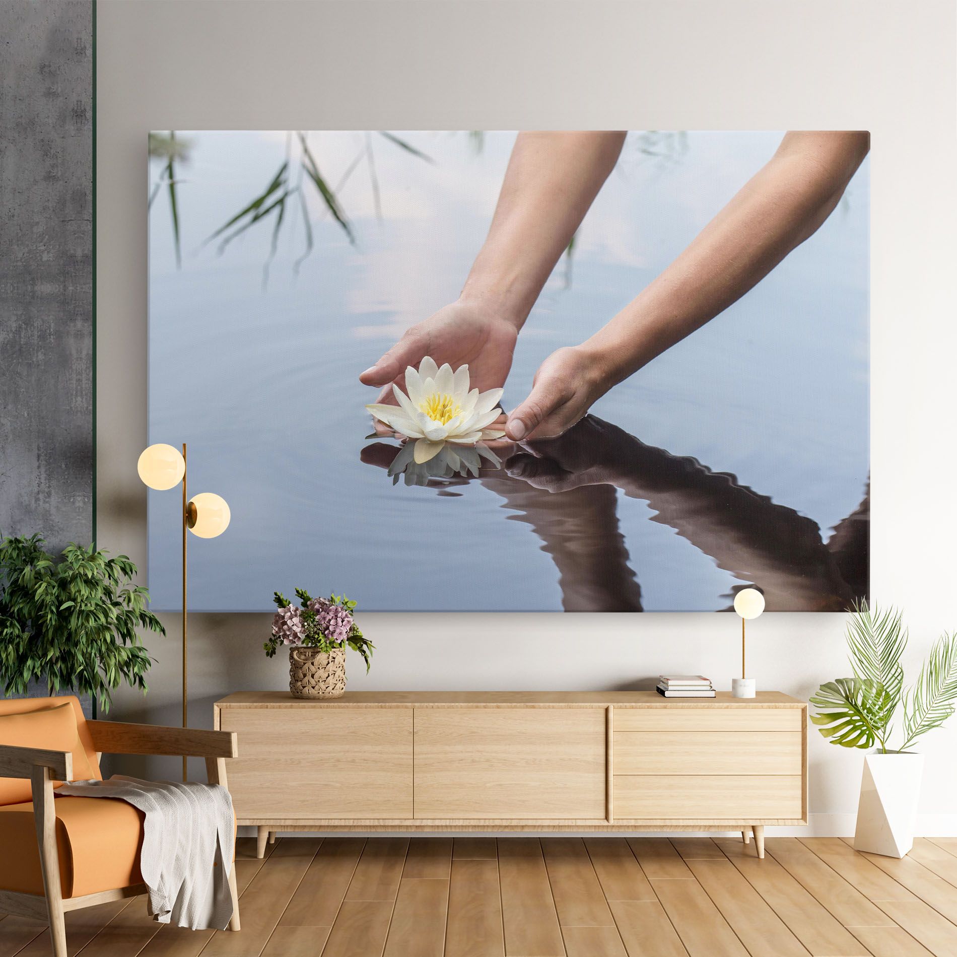Holding Lake Flower mockup 9
