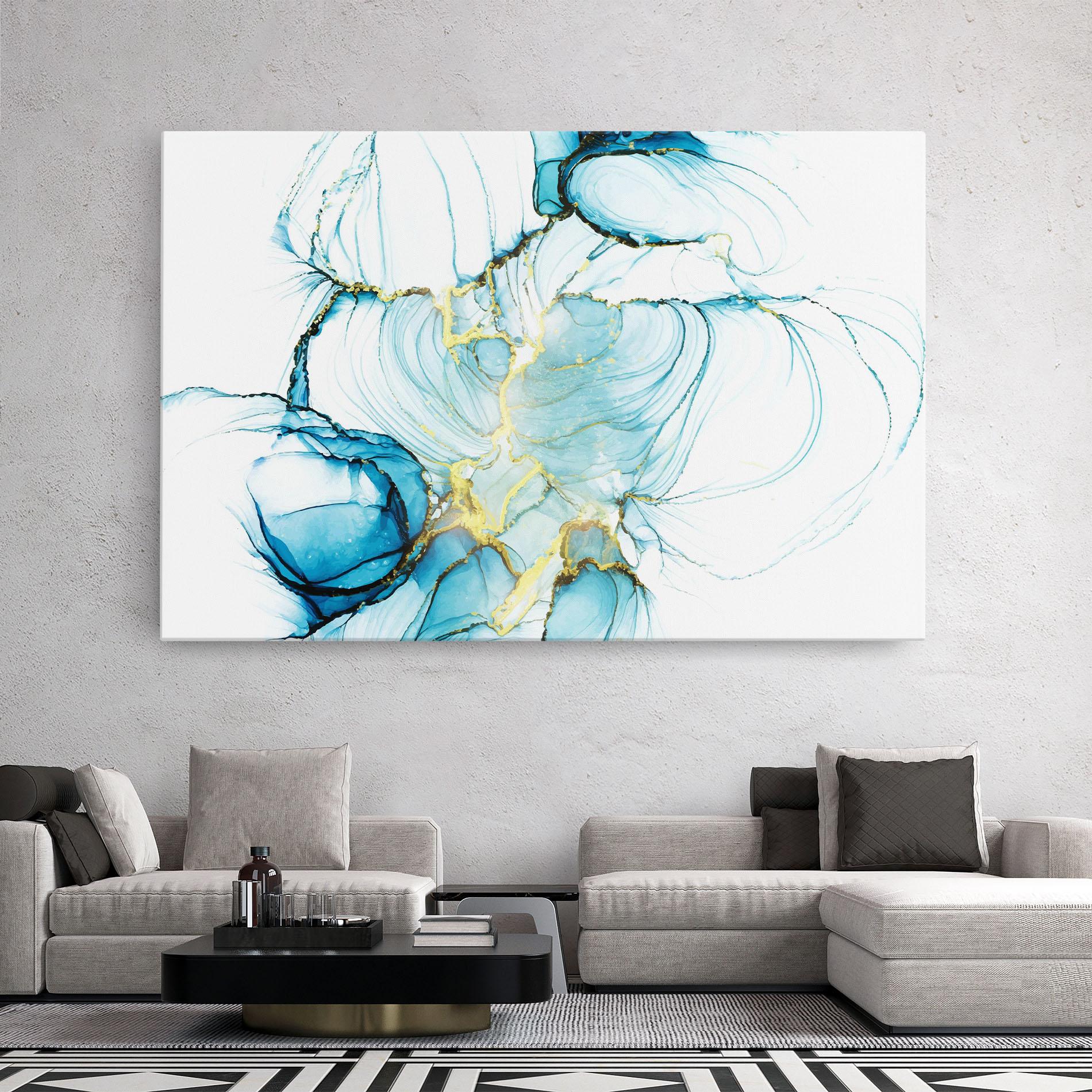 Tablou Canvas Artistic Gold Blue mockup 2