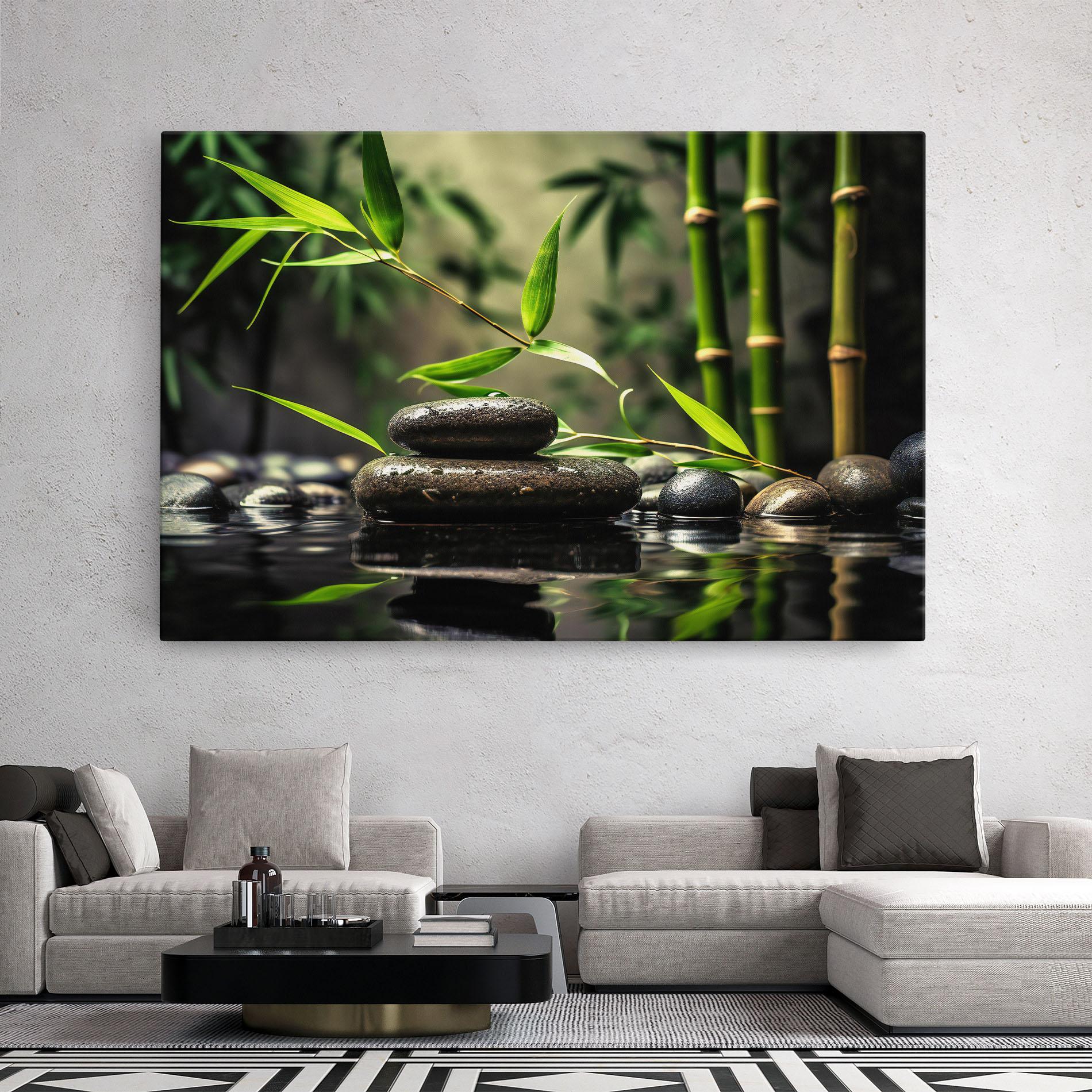 Tablou Canvas Bamboo Plant Water mockup 2