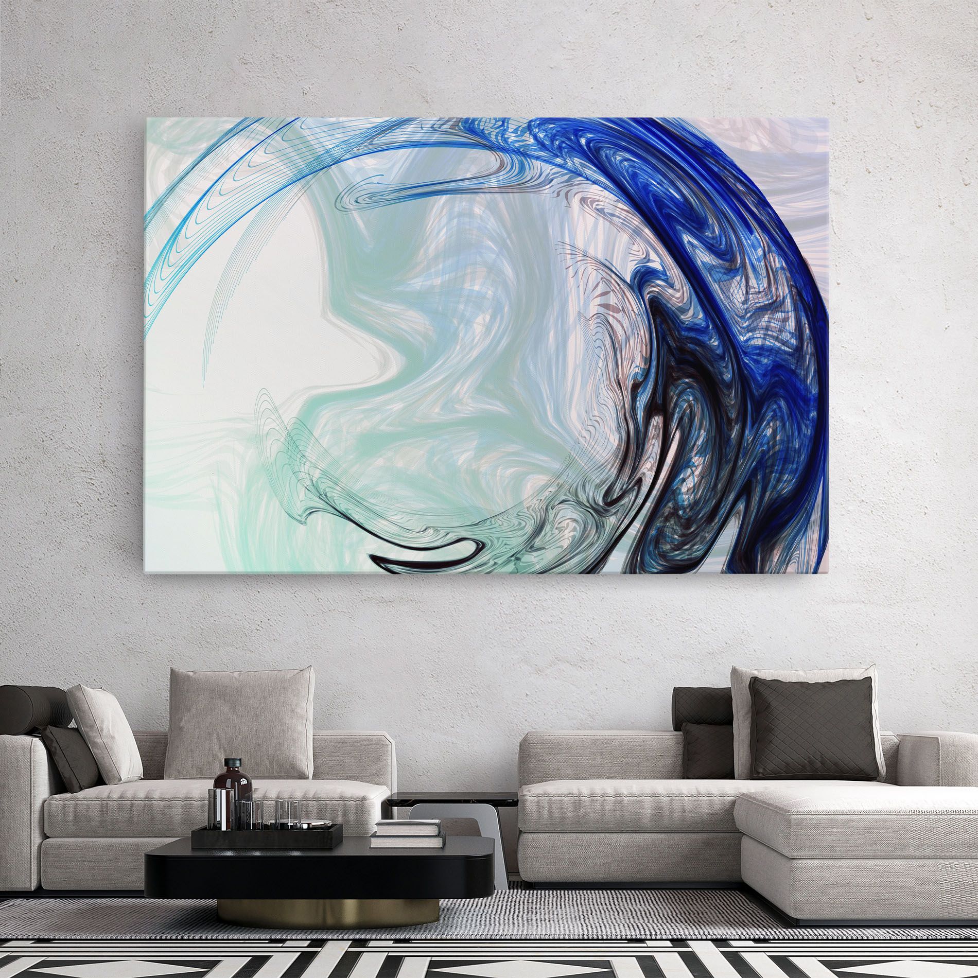 Blue Black Art mockup 2