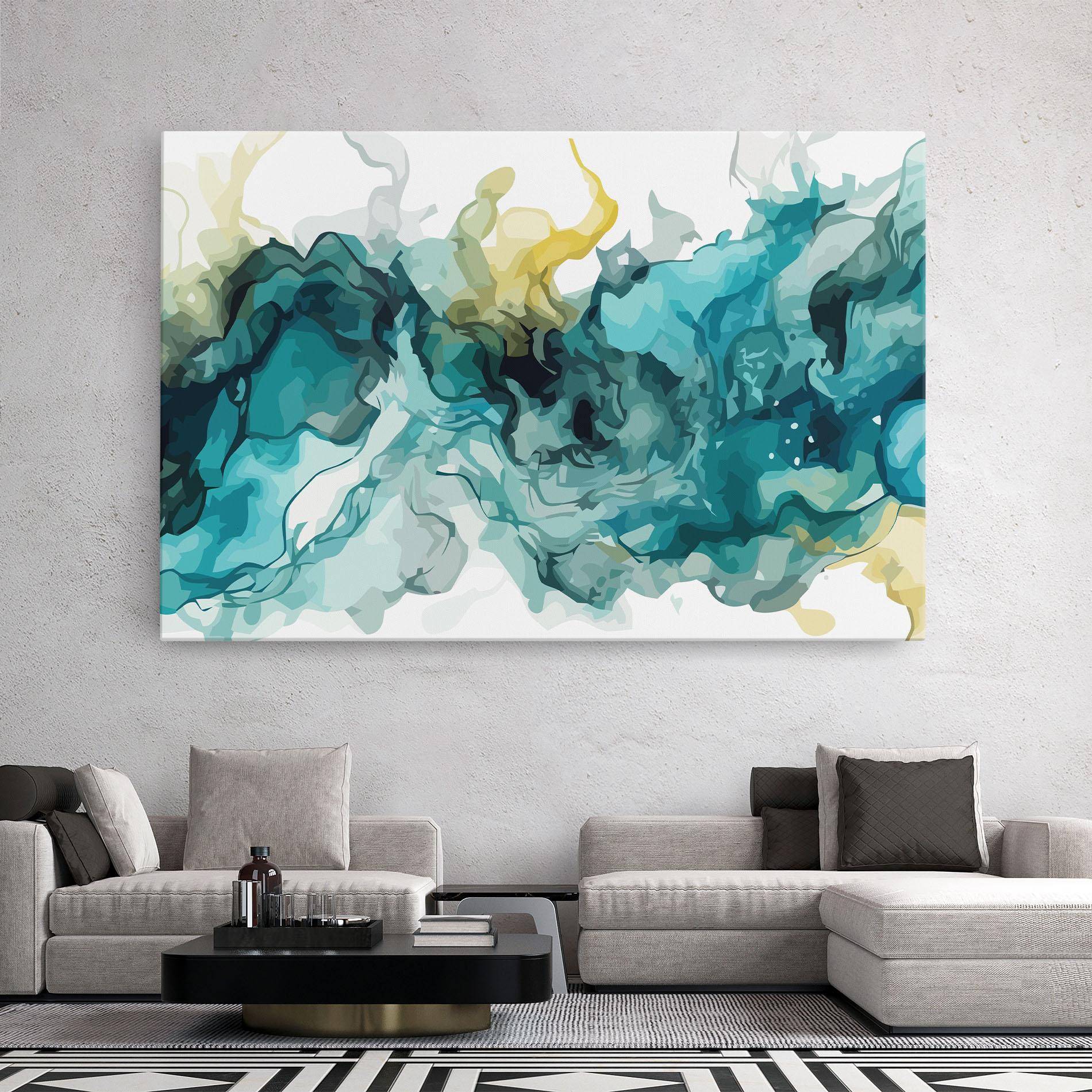 Tablou Canvas Blue Yellow Art mockup 2