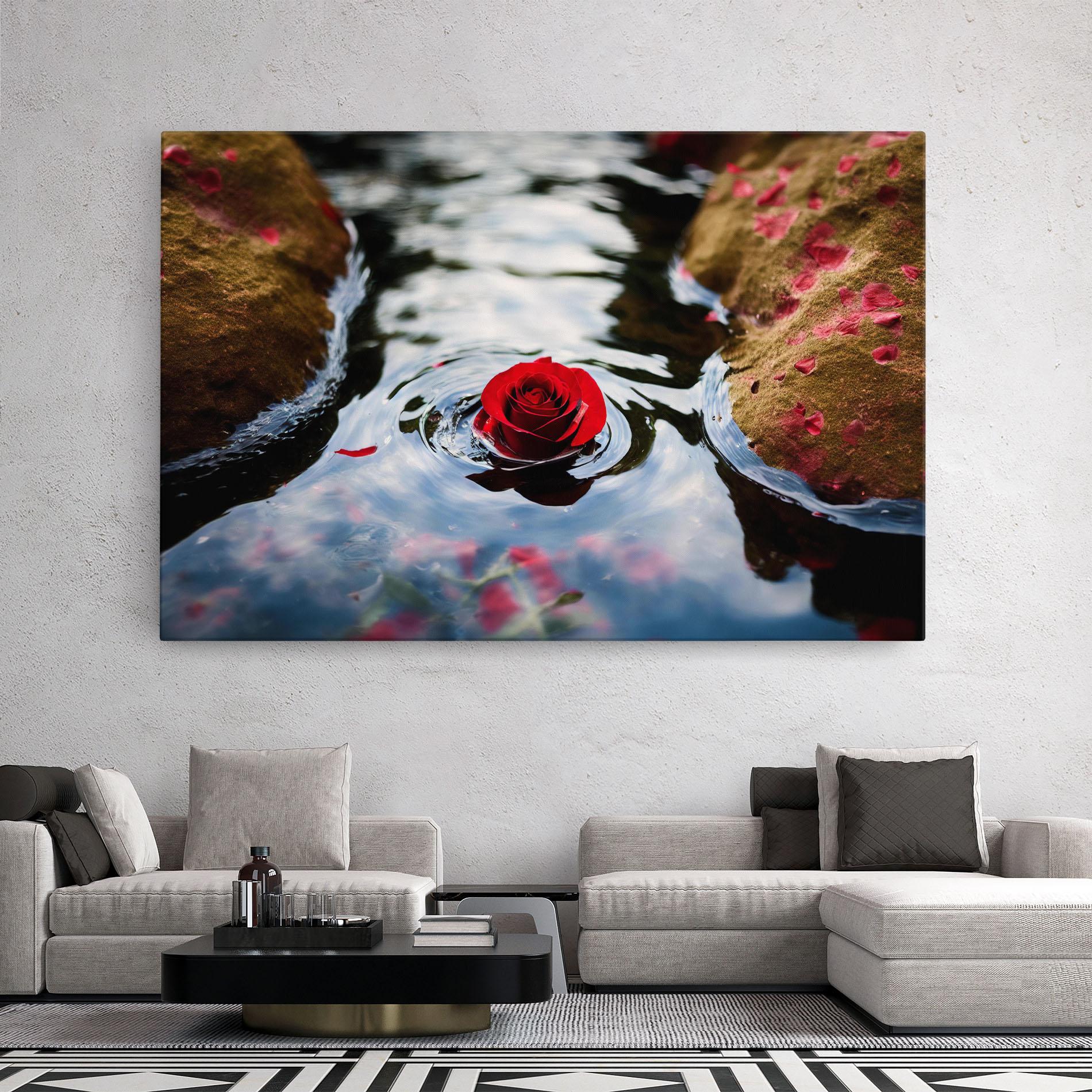 Tablou Canvas Floating Water Rose mockup 2