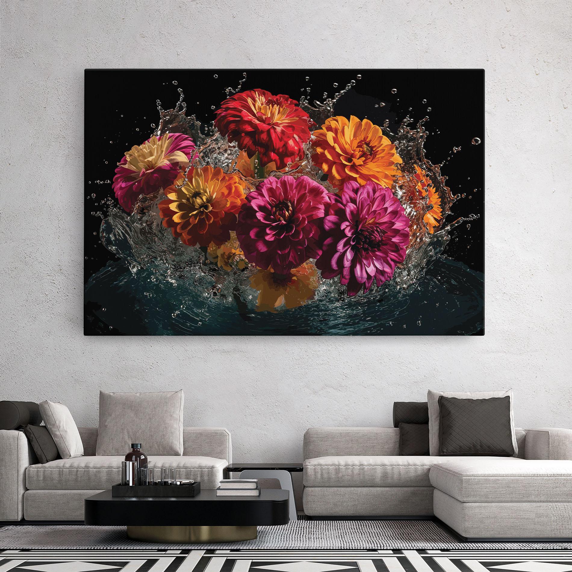 Tablou Canvas Flower Water Splash mockup 2