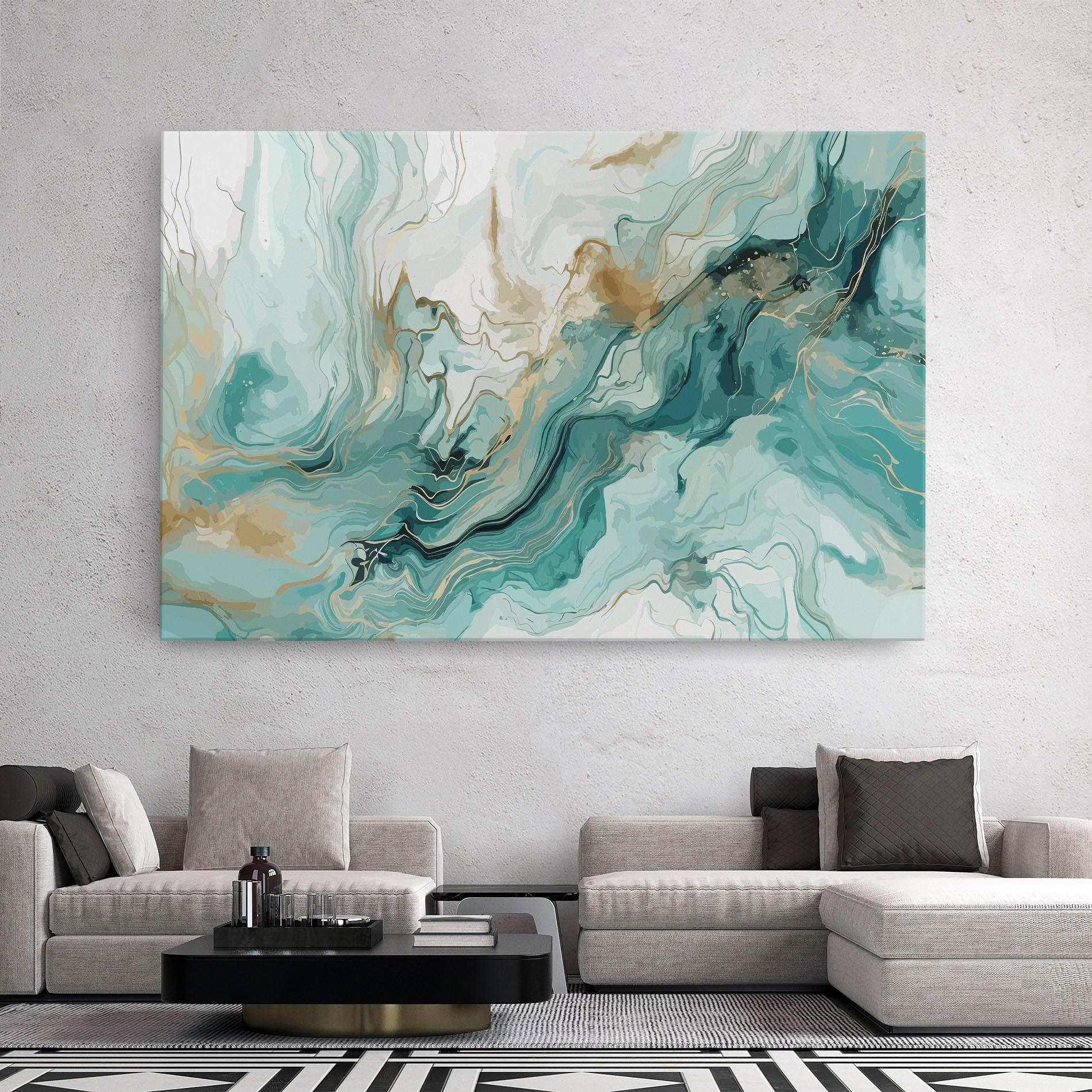 Tablou Canvas Green Gold Water mockup 2