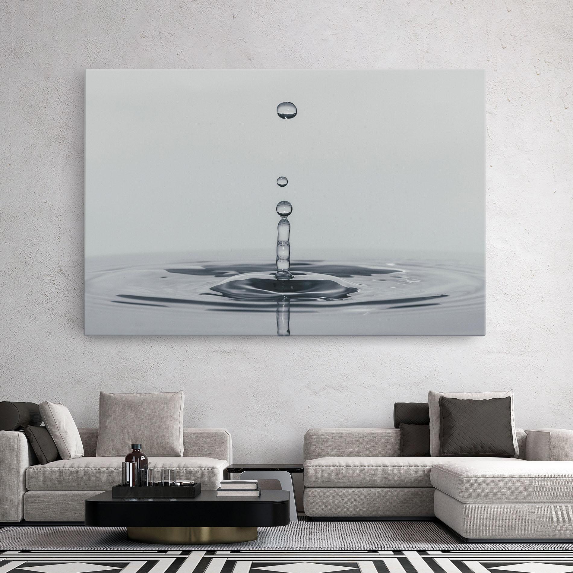 Tablou Canvas Grey Water Drop mockup 2