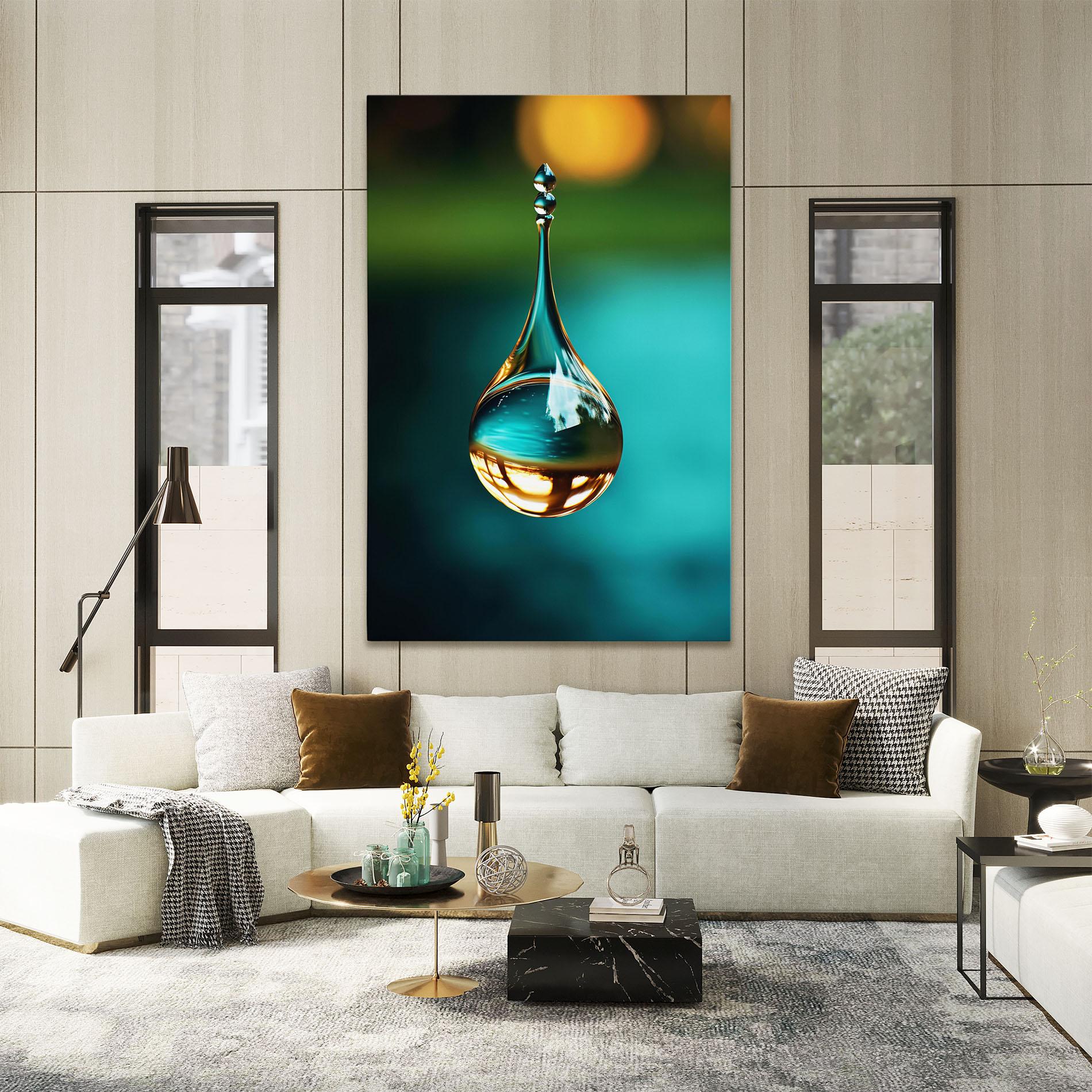 Tablou Canvas Big Green Drop mockup 2