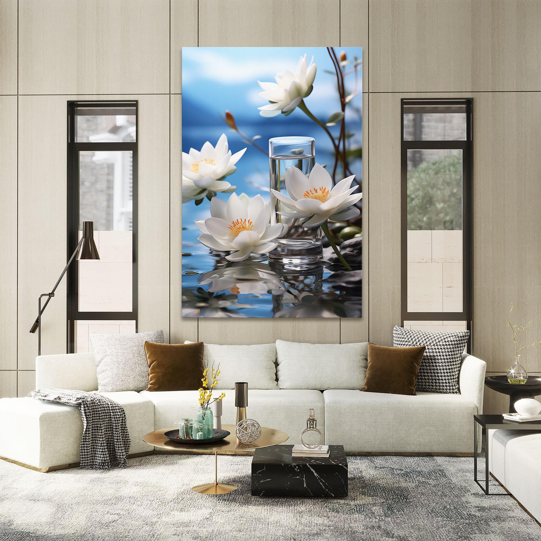 Tablou Canvas Flower Water Glass mockup 2