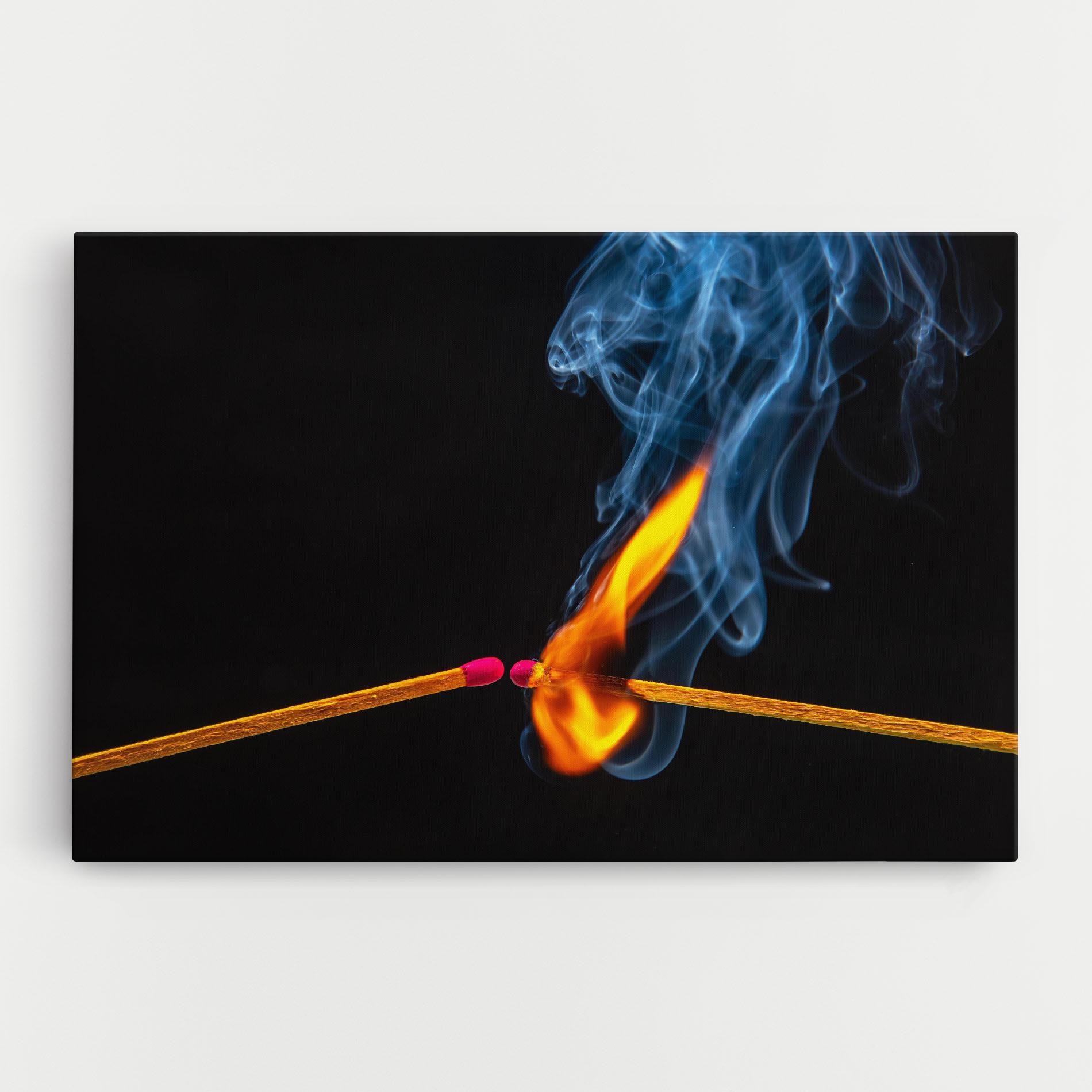 Tablou Canvas Burning Smoking Match mockup 0