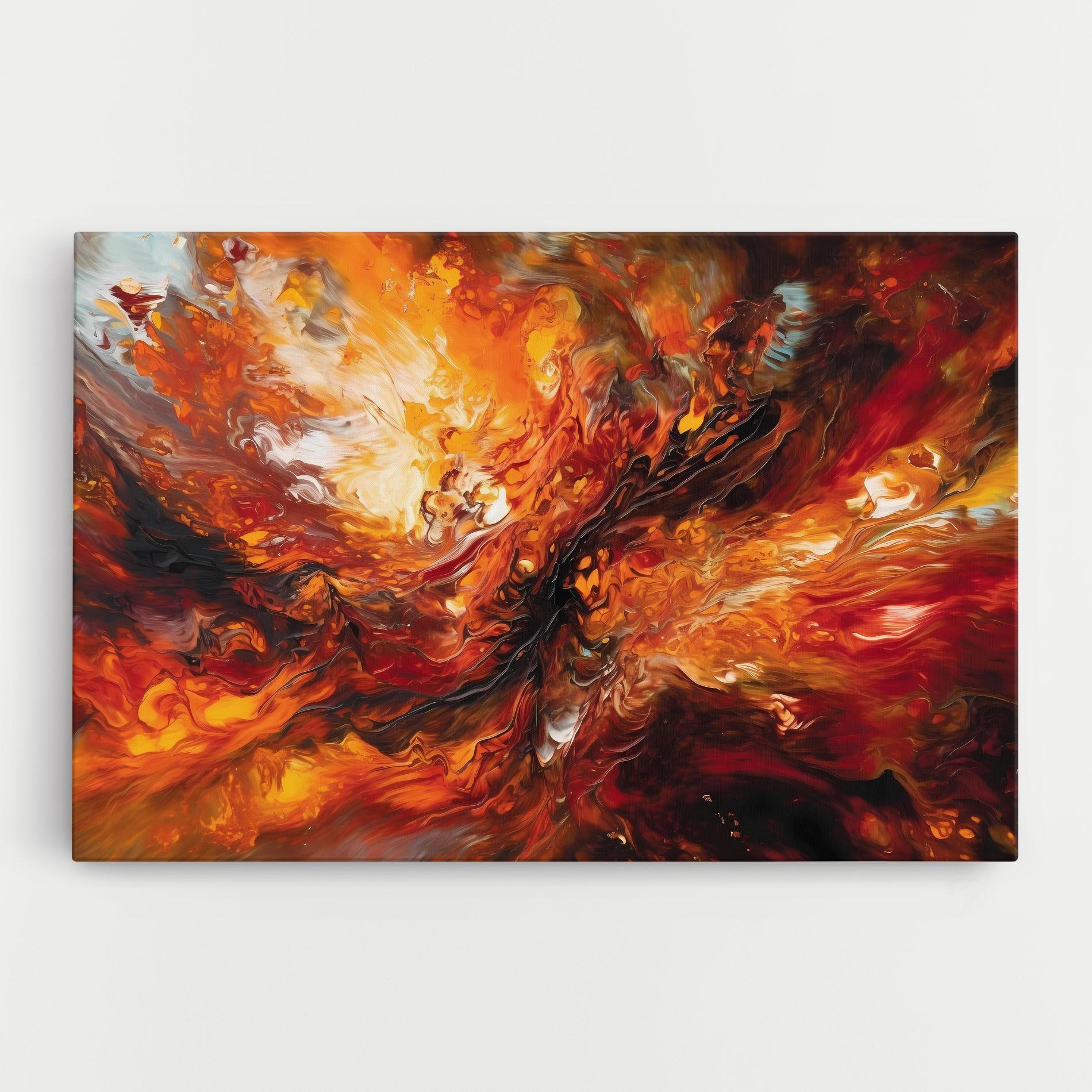 Tablou Canvas Fiery Red Orange Art mockup 0