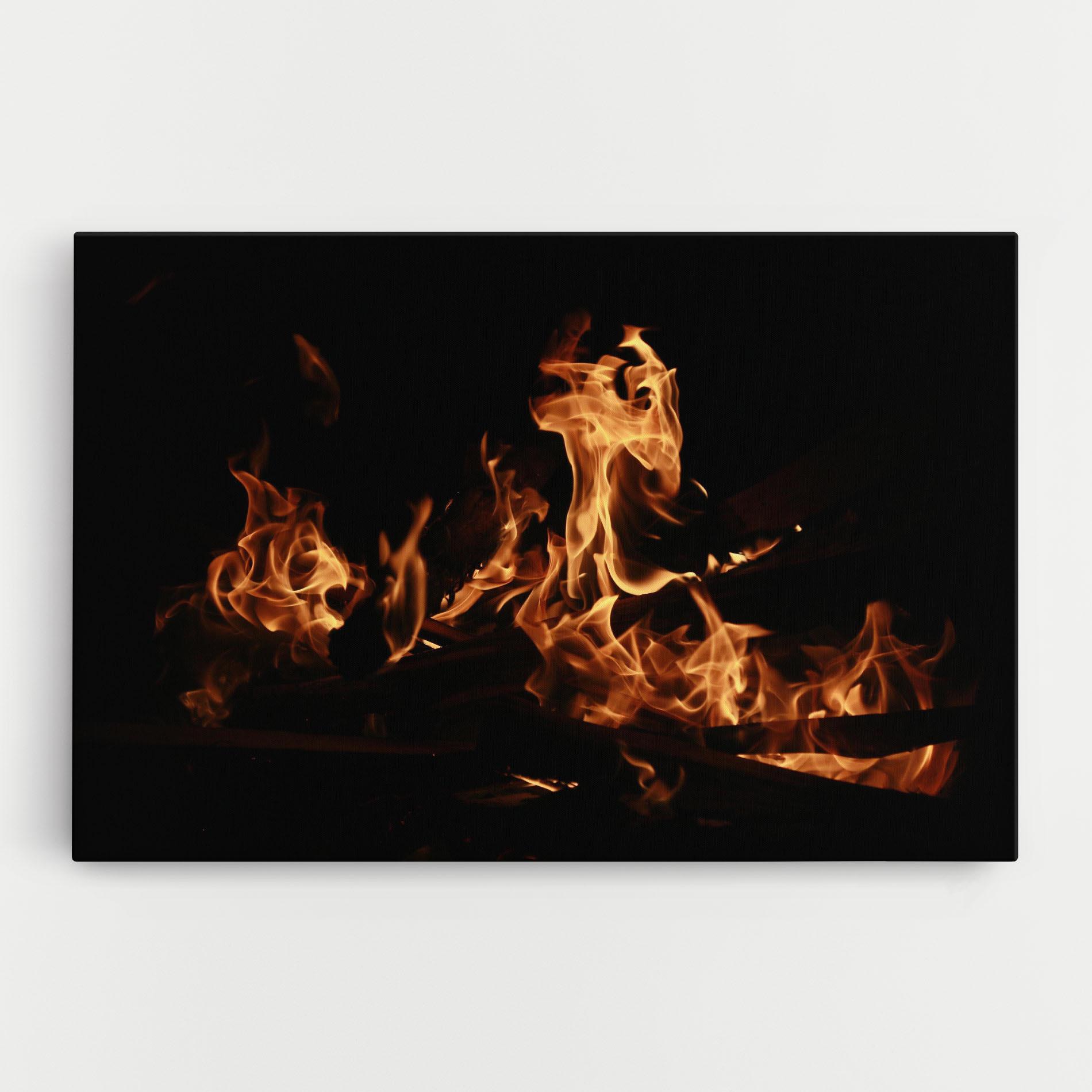 Tablou Canvas Fire On Black mockup 0
