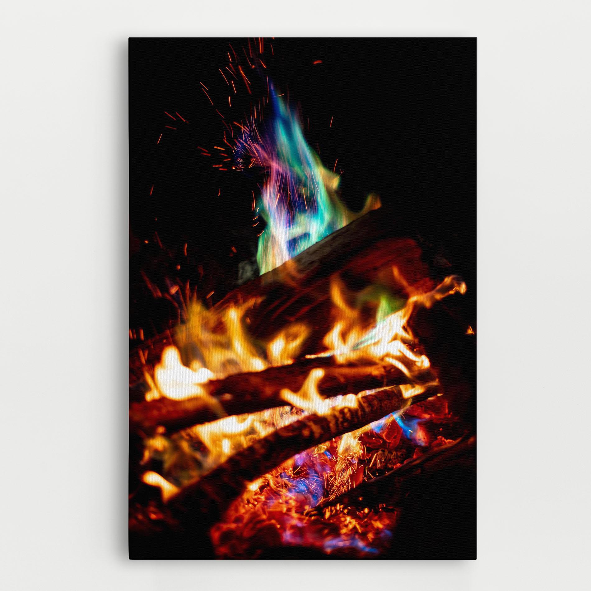Tablou Canvas Blue Green Fire mockup 0