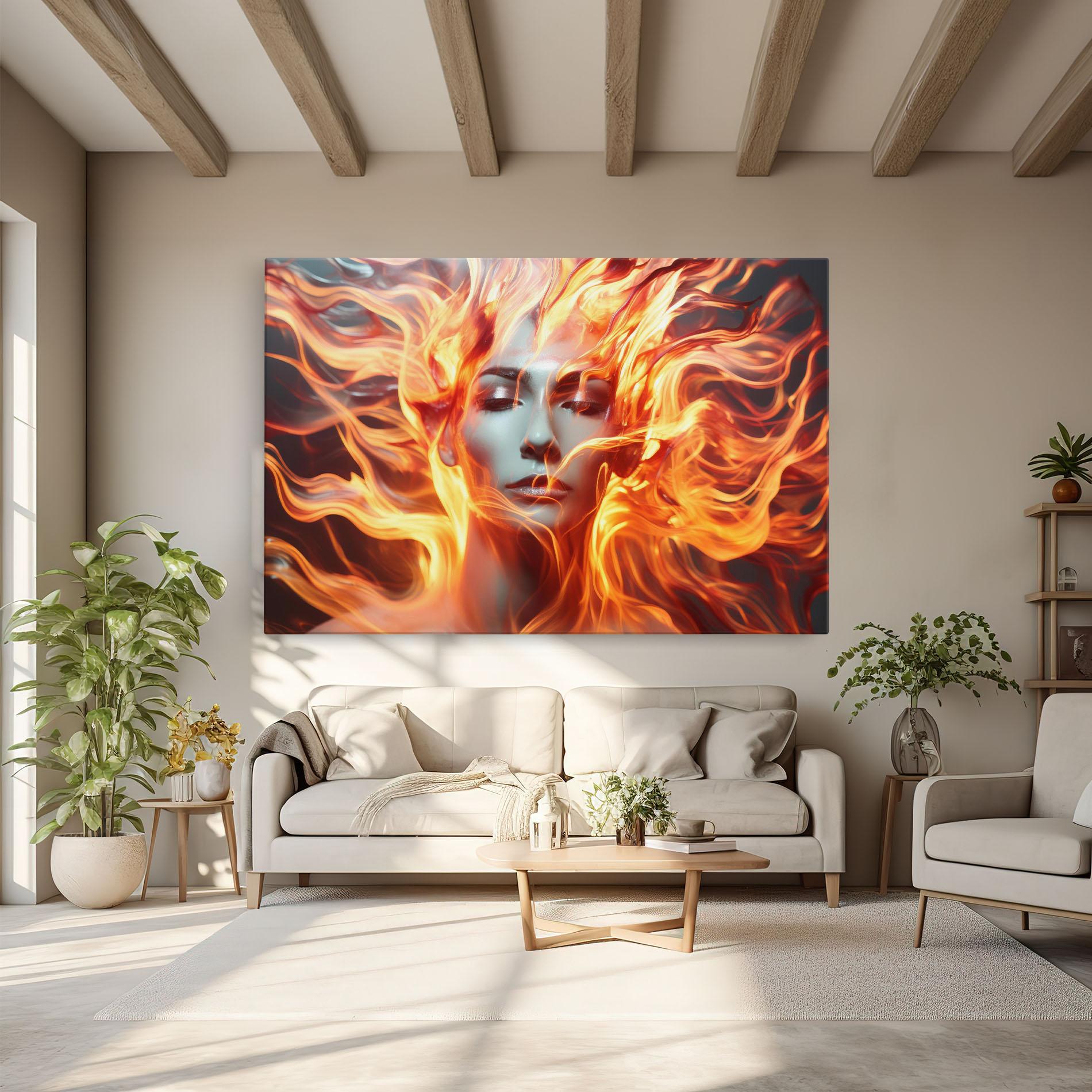 Tablou Canvas Fire Hair mockup 6