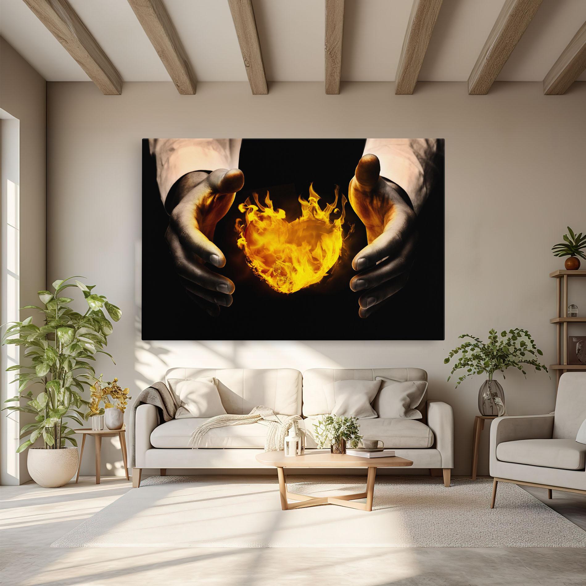 Tablou Canvas Fire Heart mockup 6