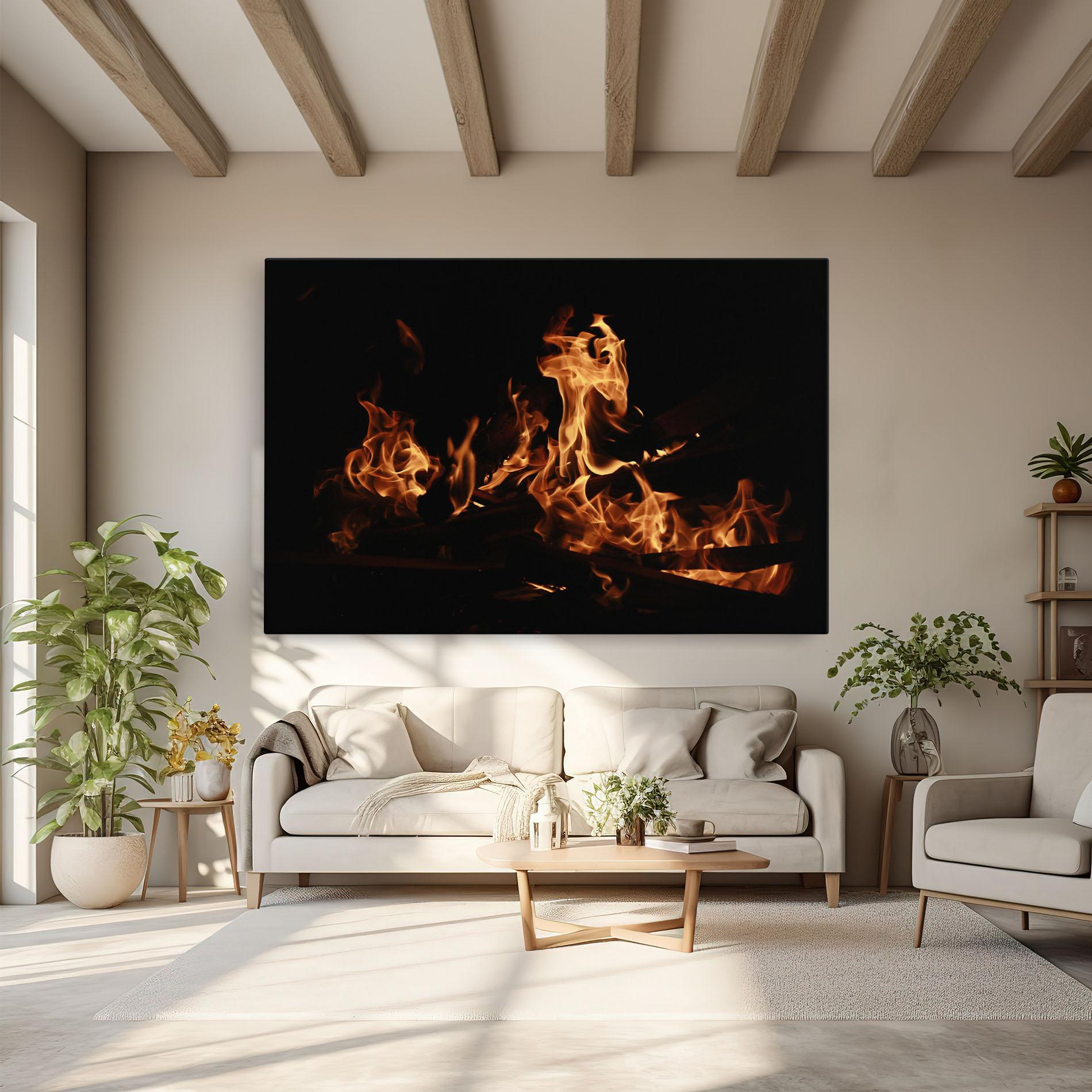 Tablou Canvas Fire On Black mockup 6