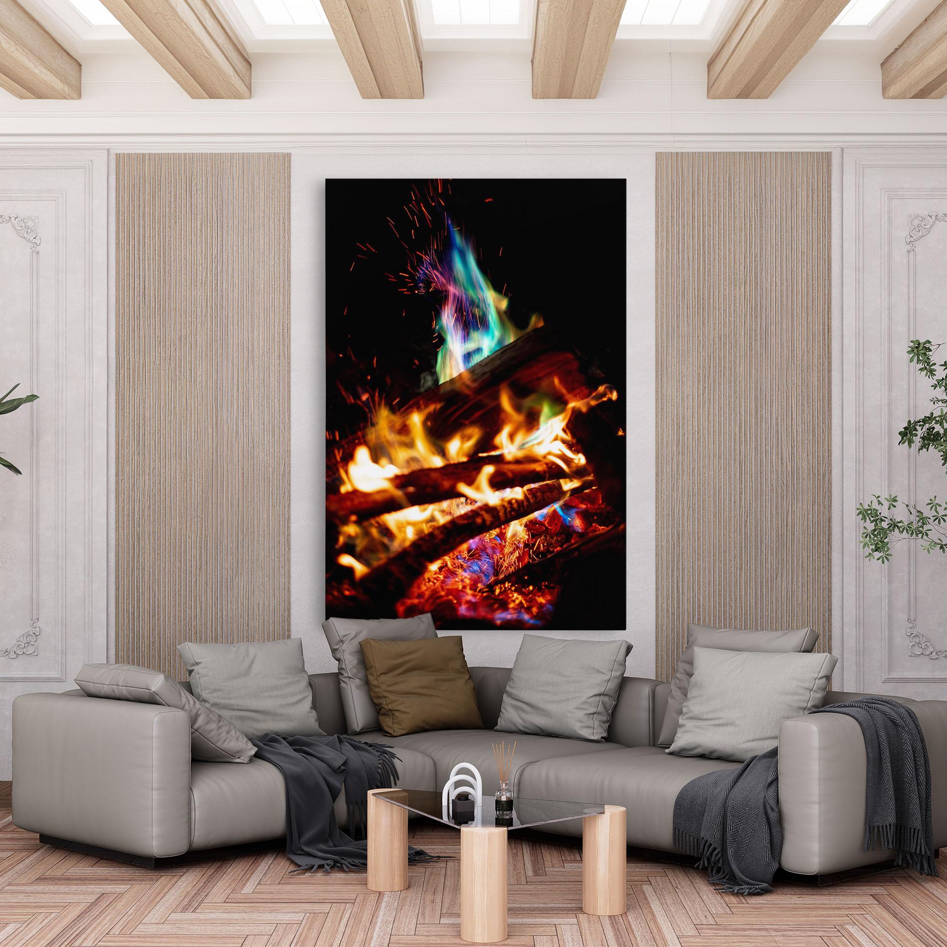 Tablou Canvas Blue Green Fire mockup 6