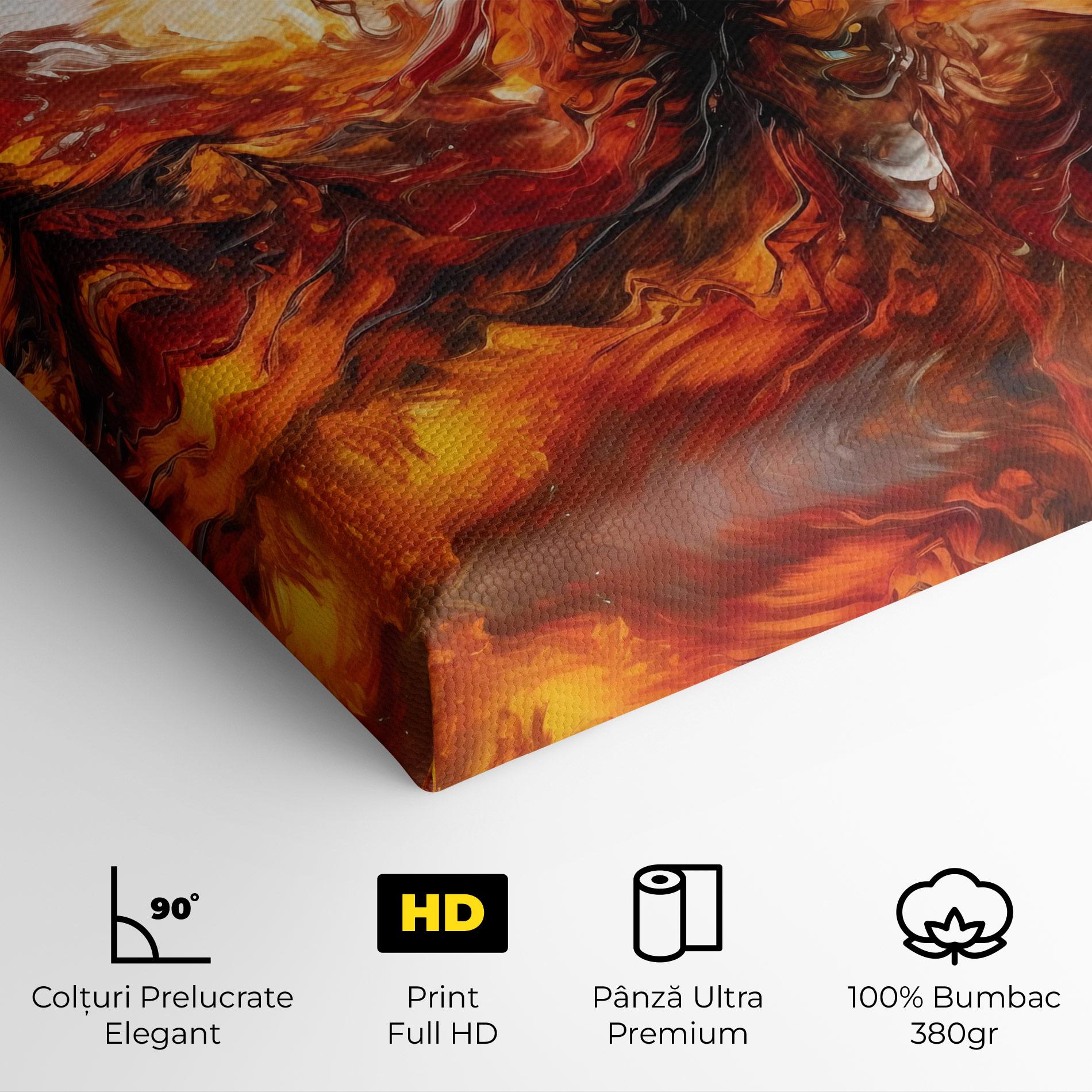 Tablou Canvas Fiery Red Orange Art mockup 4
