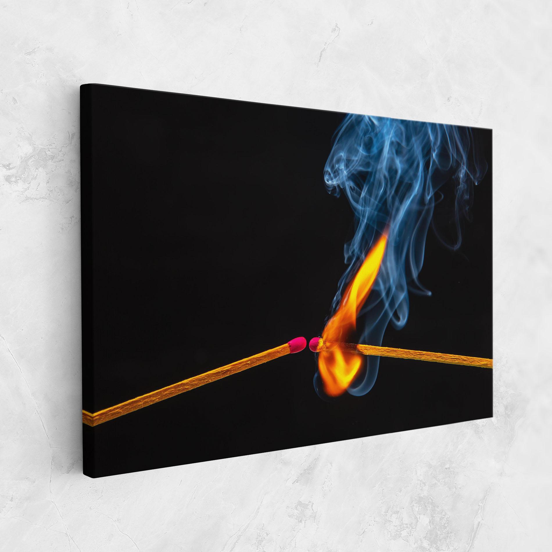 Tablou Canvas Burning Smoking Match mockup 1