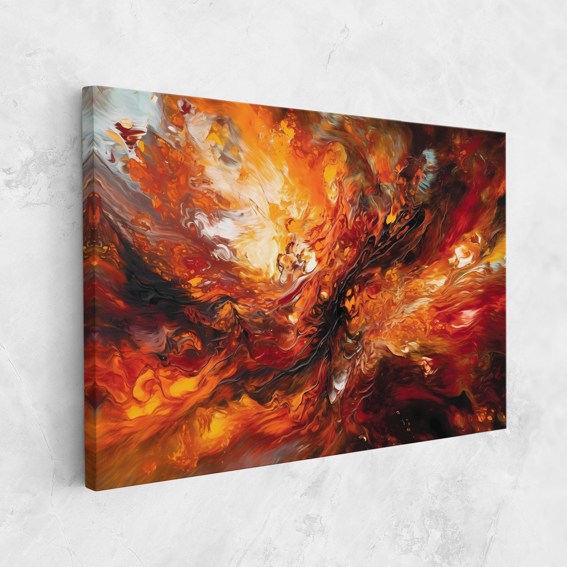 Tablou Canvas Fiery Red Orange Art mockup 1