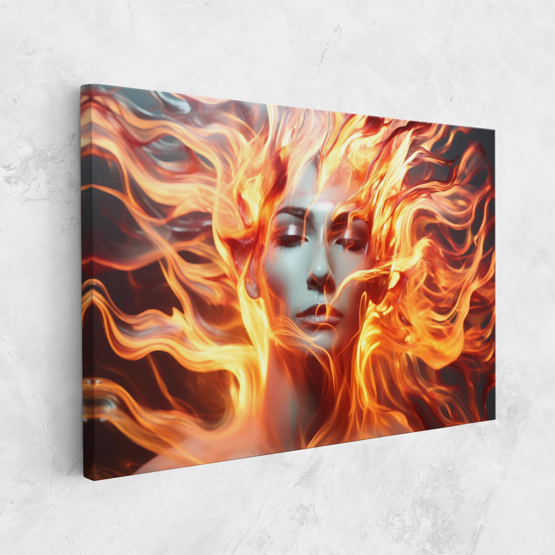 Tablou Canvas Fire Hair mockup 1