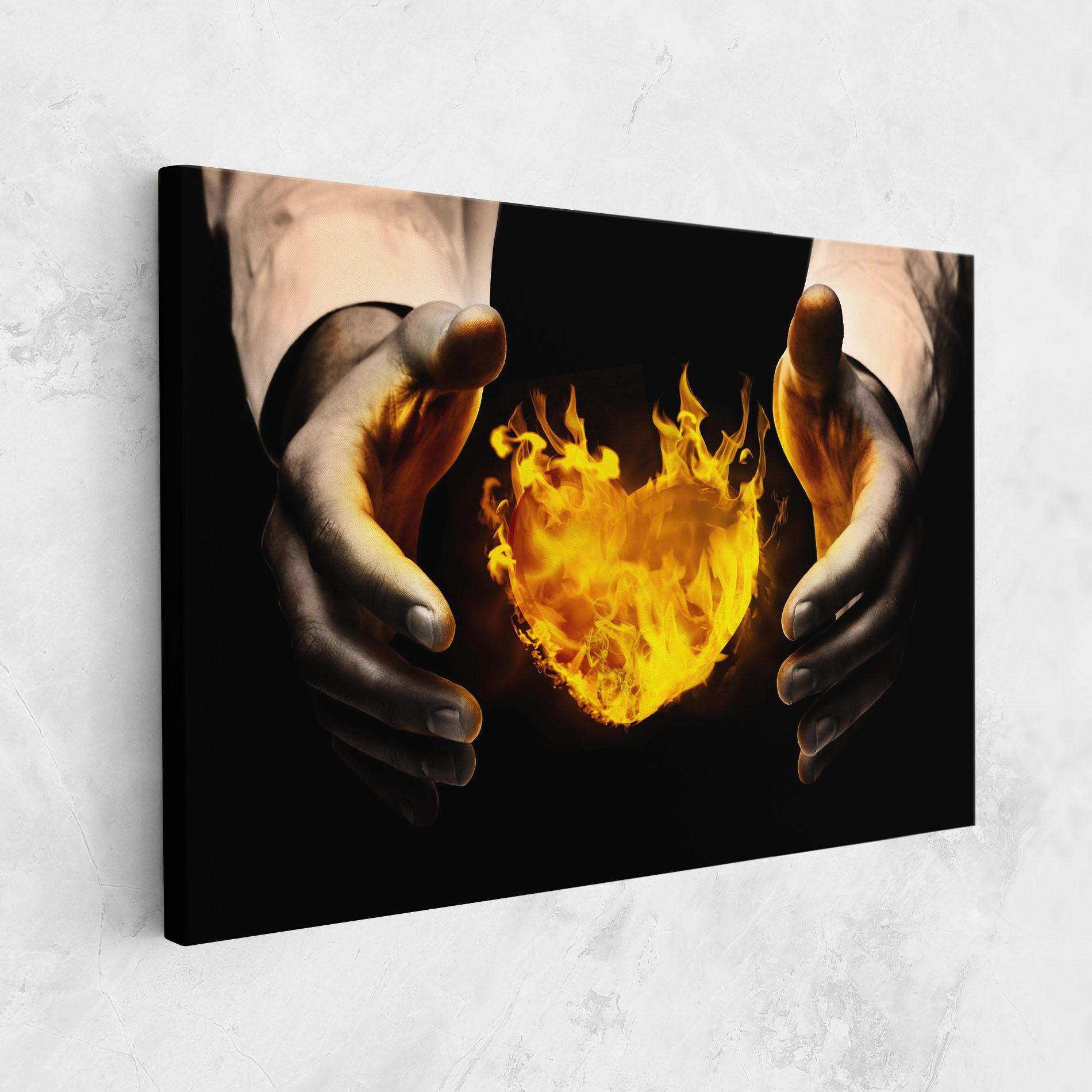 Tablou Canvas Fire Heart mockup 1