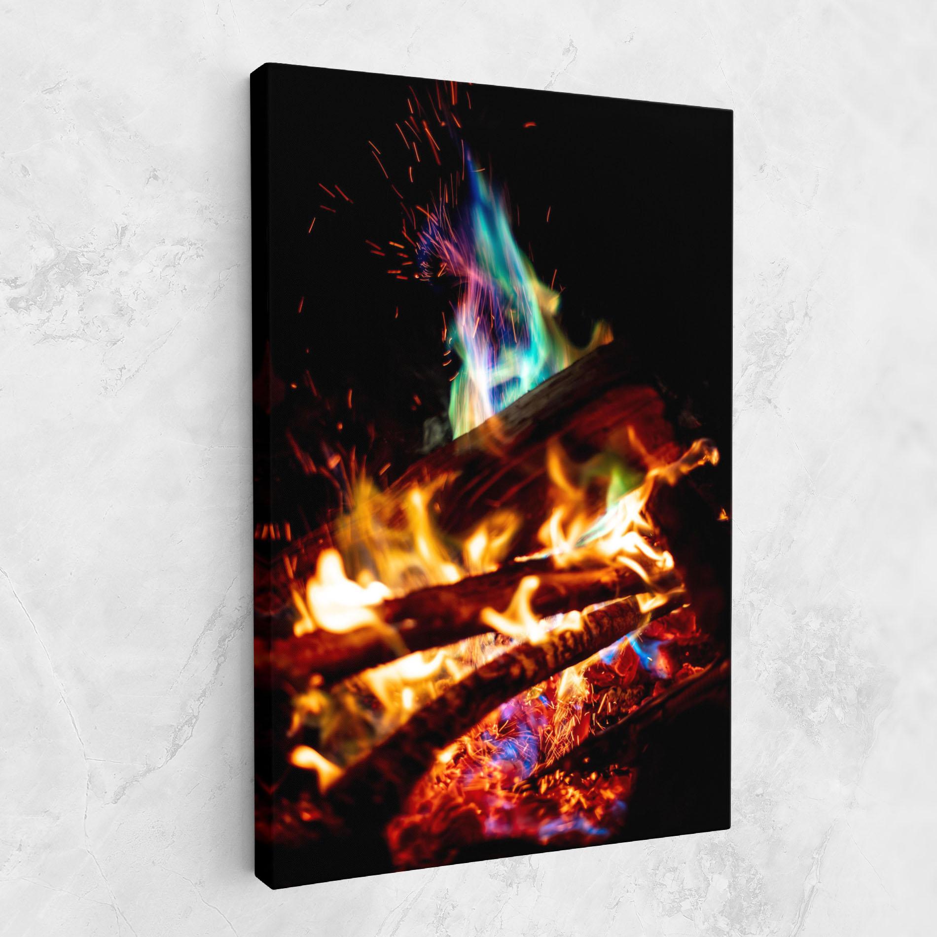 Tablou Canvas Blue Green Fire mockup 1
