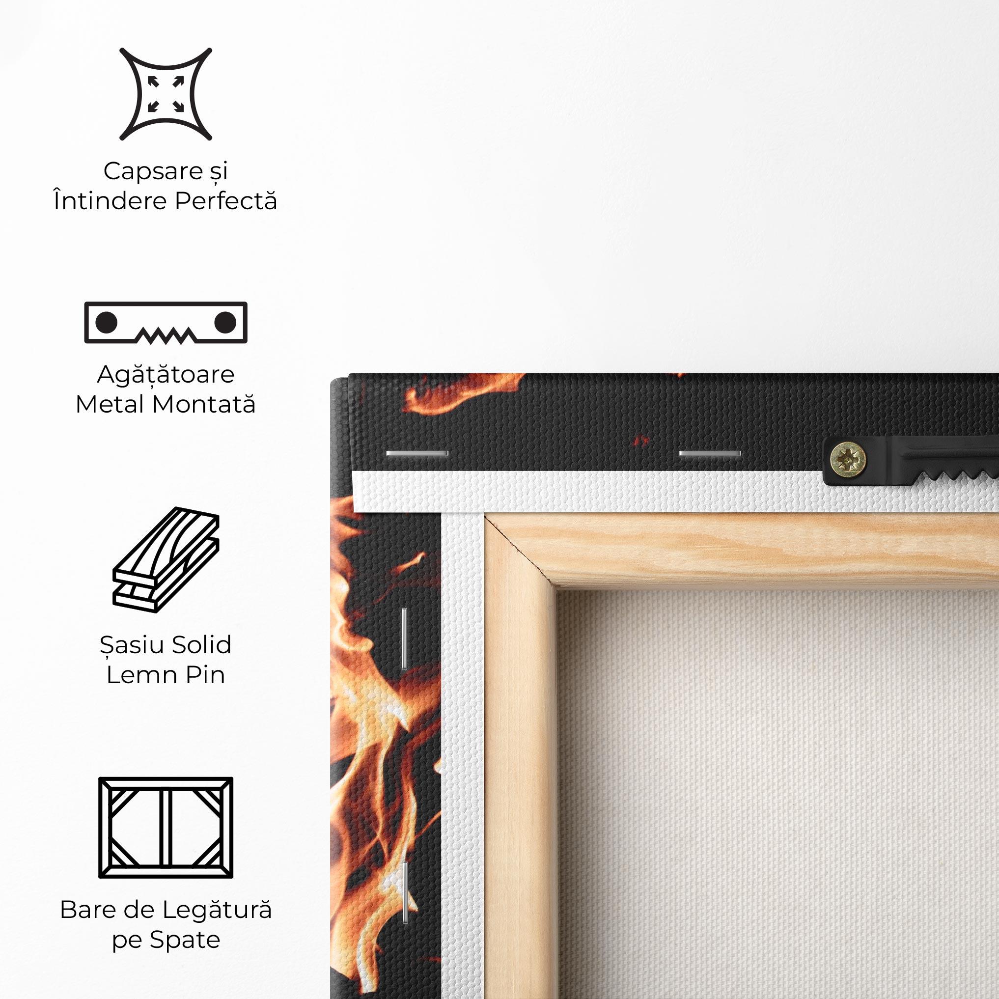 Tablou Canvas Red Grey Fire mockup 5