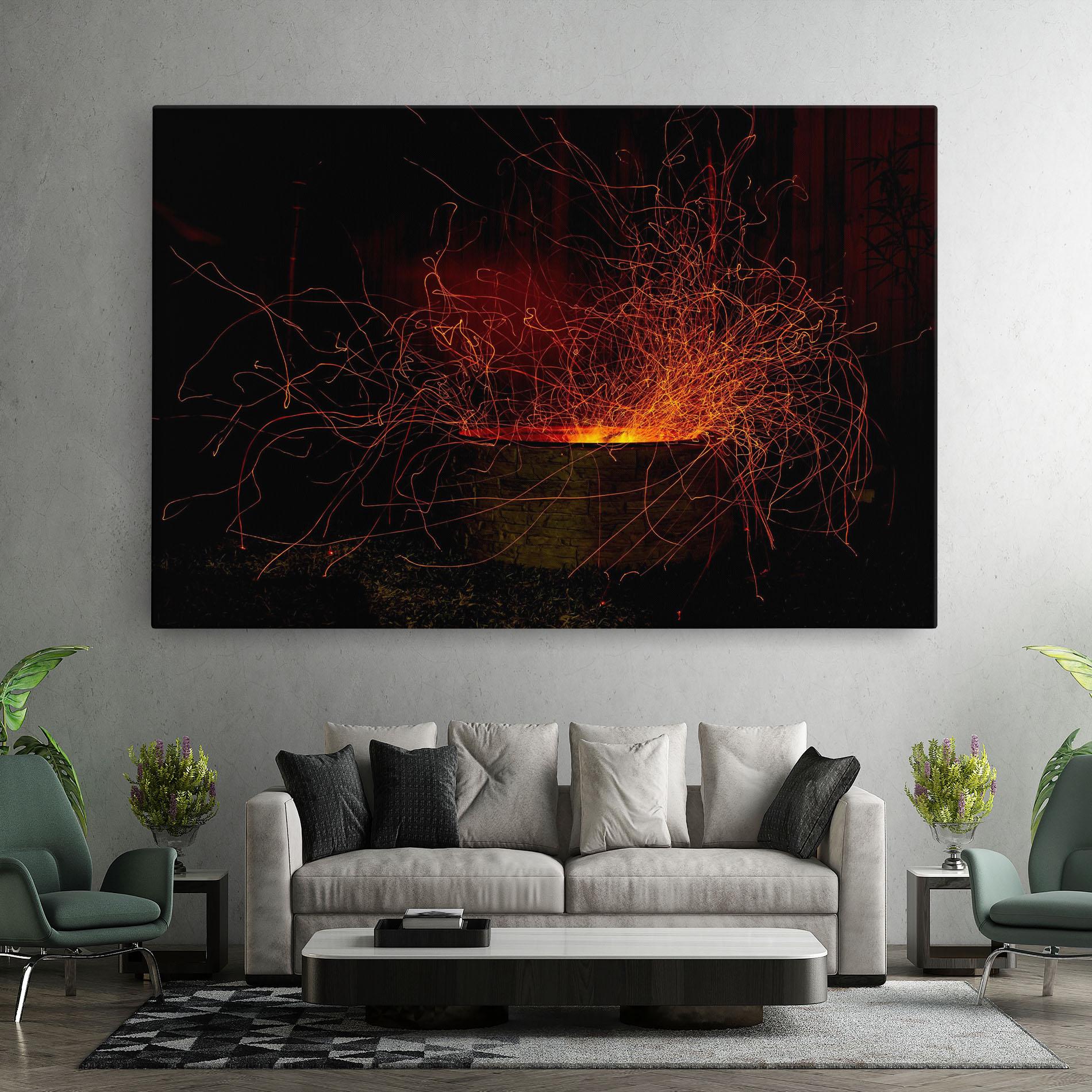 Tablou Canvas Fire Drawing Effect mockup 7