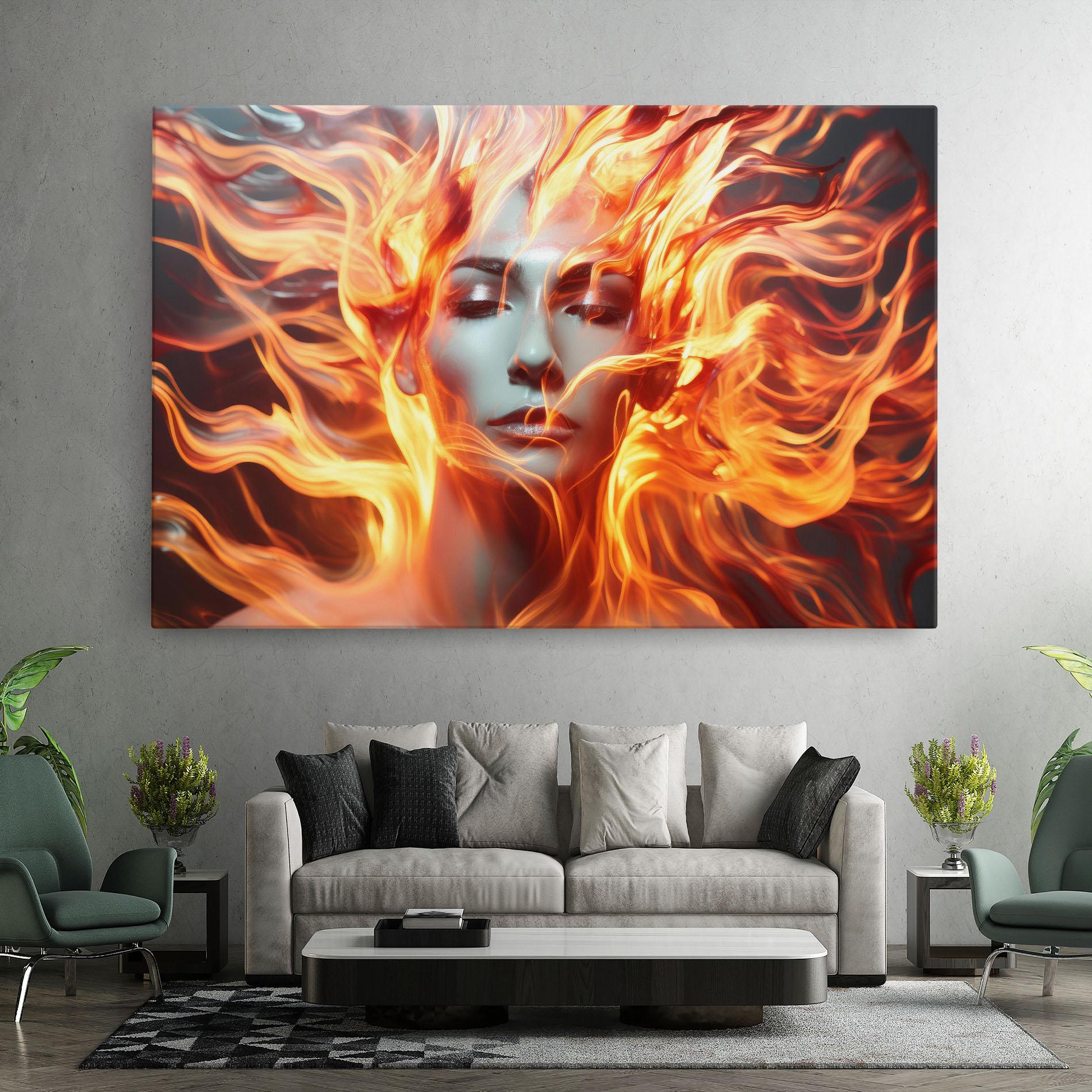 Tablou Canvas Fire Hair mockup 7