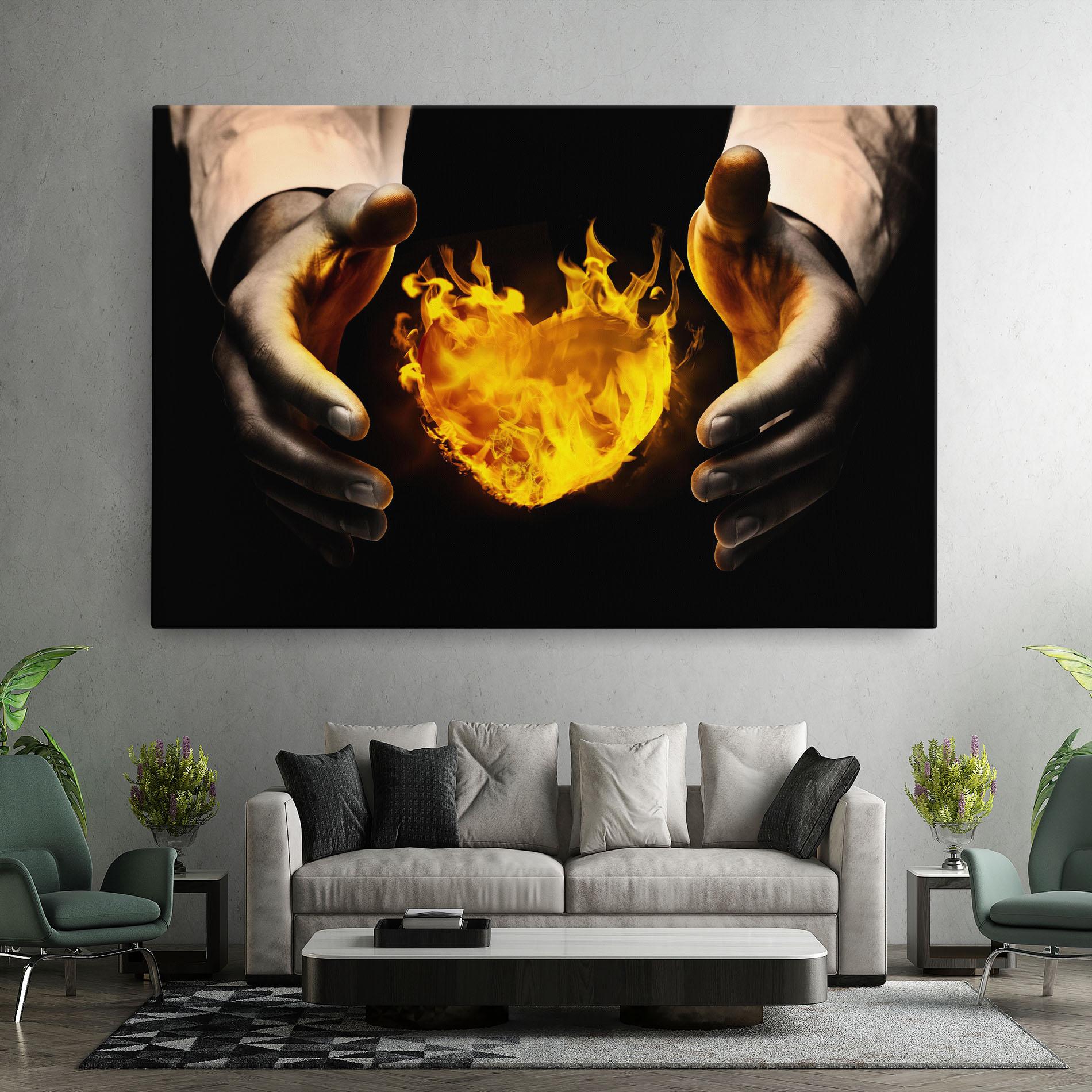 Tablou Canvas Fire Heart mockup 7
