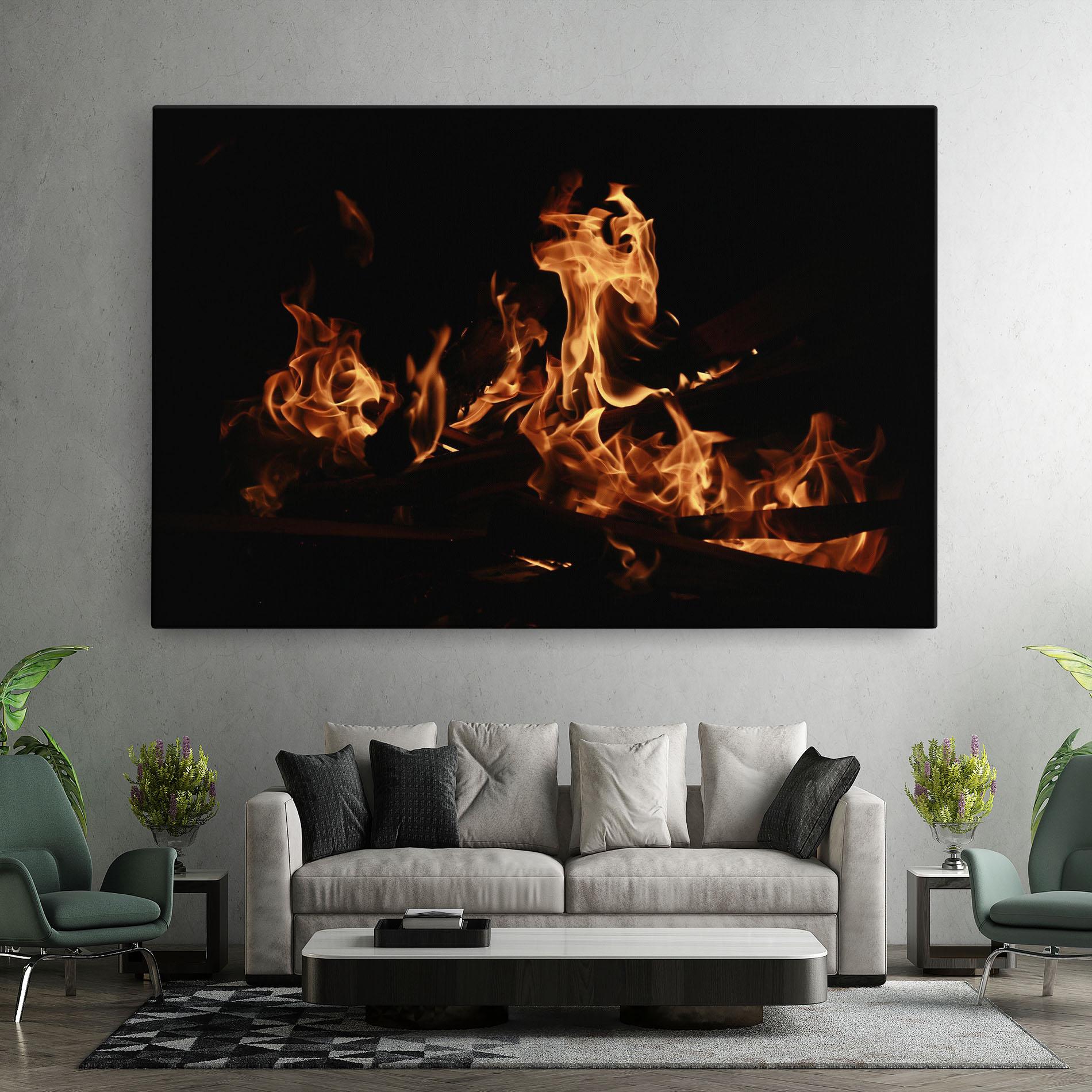 Tablou Canvas Fire On Black mockup 7