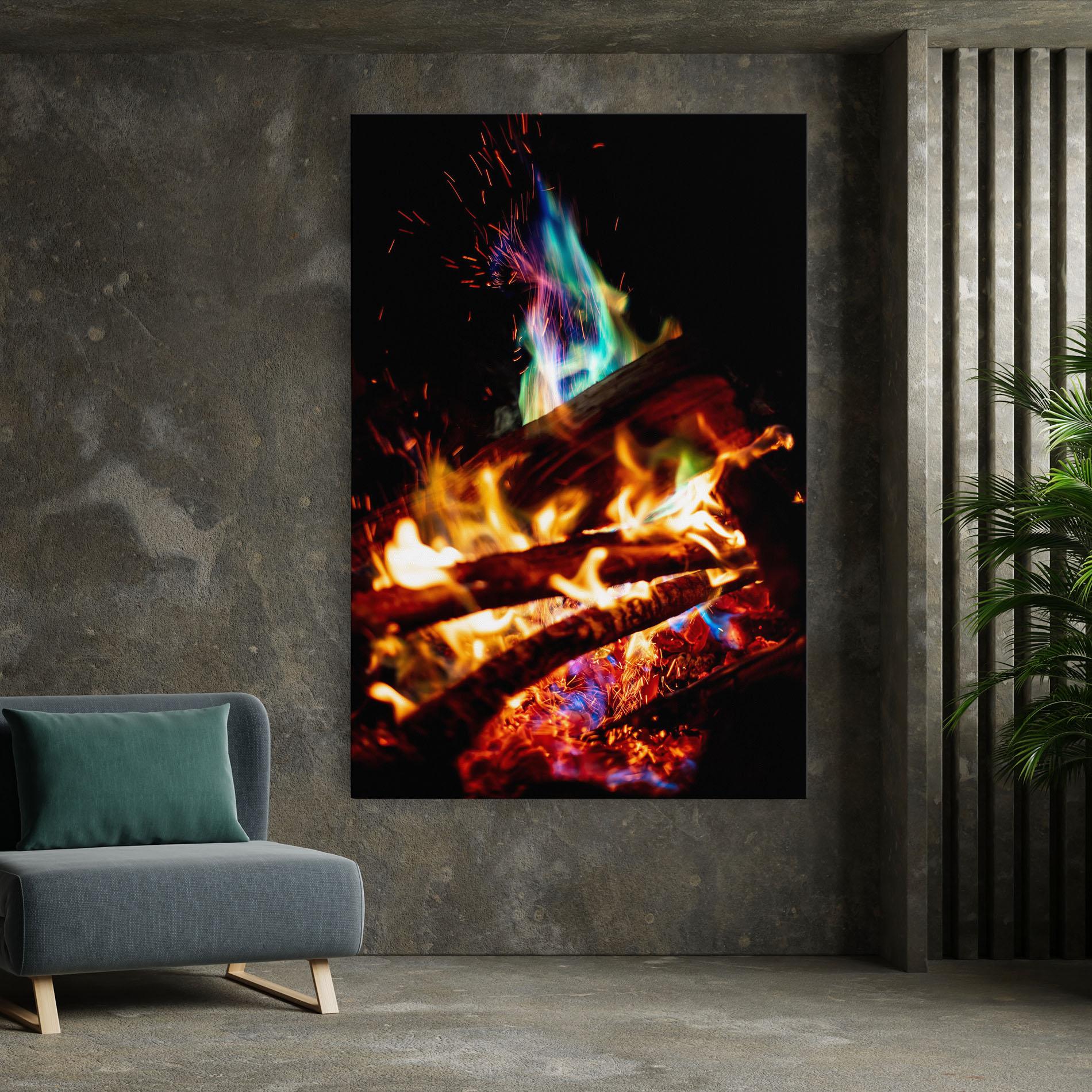 Tablou Canvas Blue Green Fire mockup 7