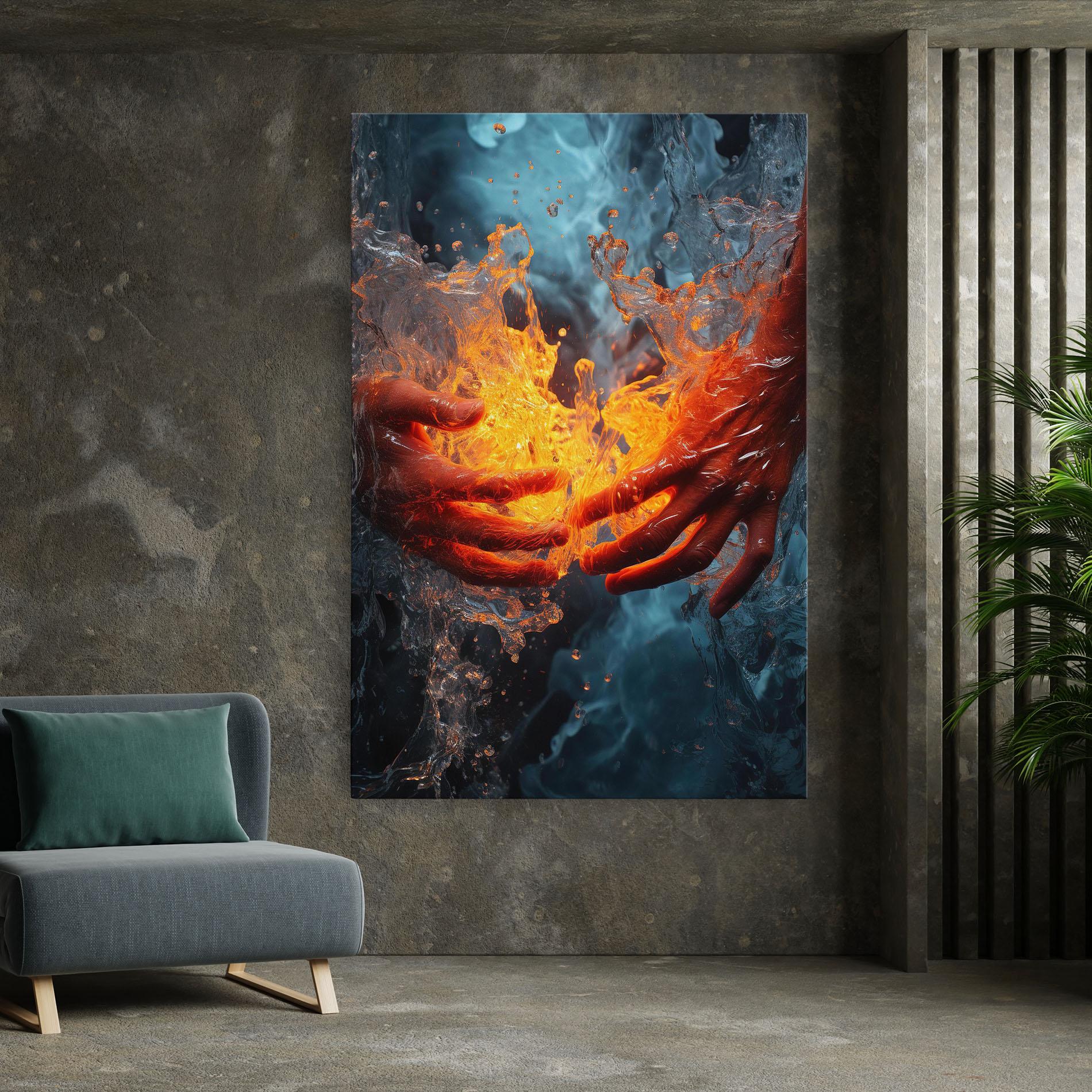 Tablou Canvas Fire Water mockup 7