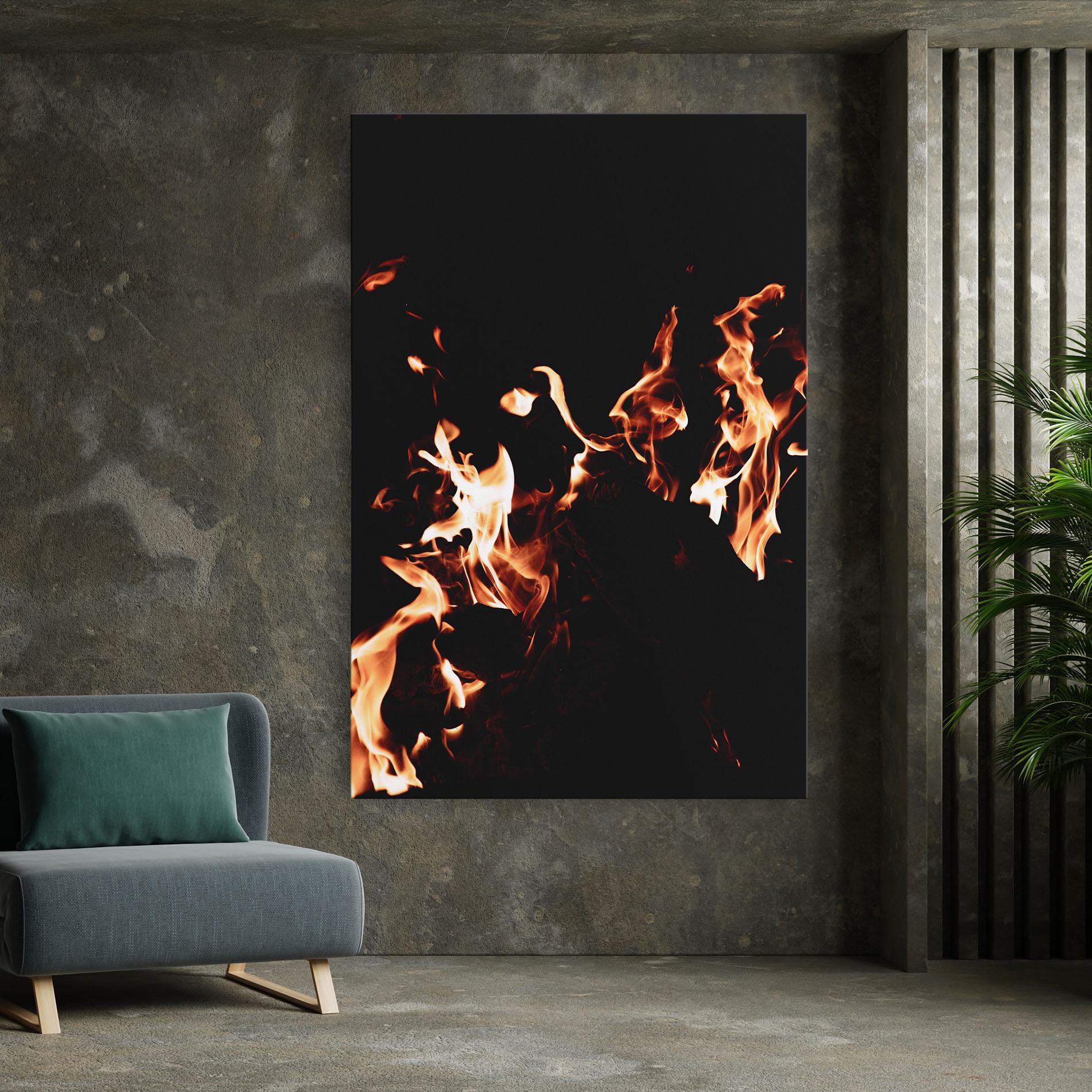 Tablou Canvas Red Grey Fire mockup 7
