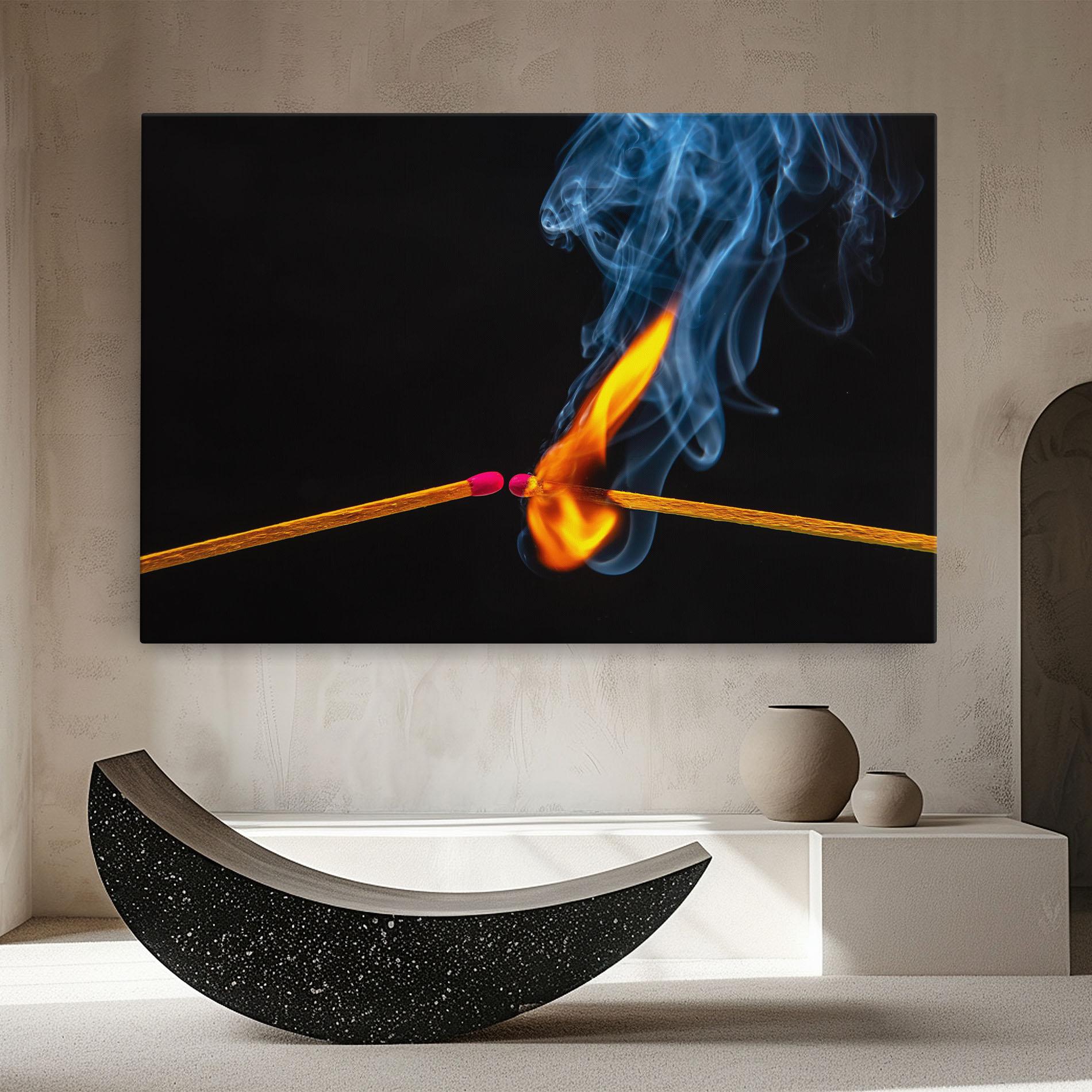 Tablou Canvas Burning Smoking Match mockup 8