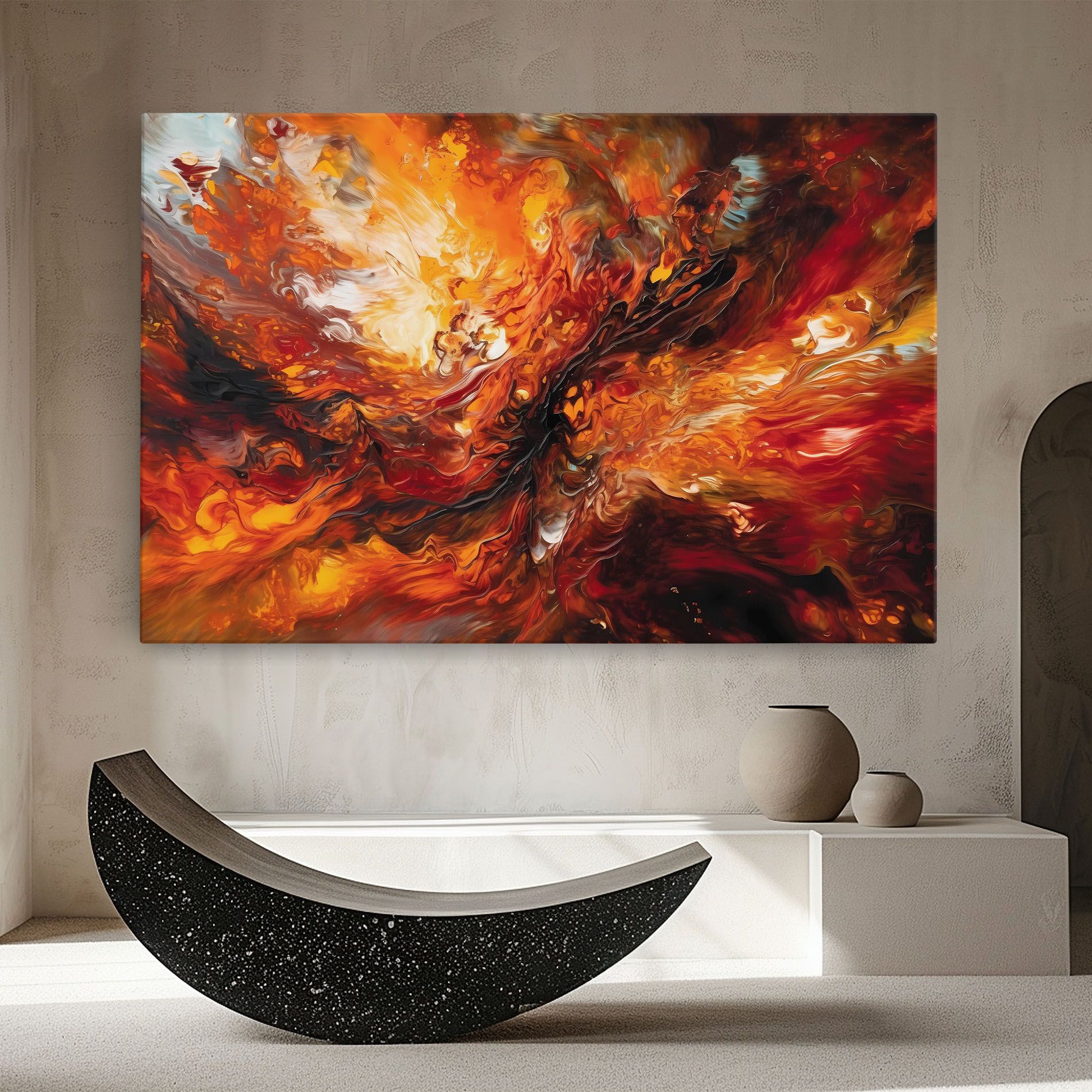 Fiery Red Orange Art mockup 8