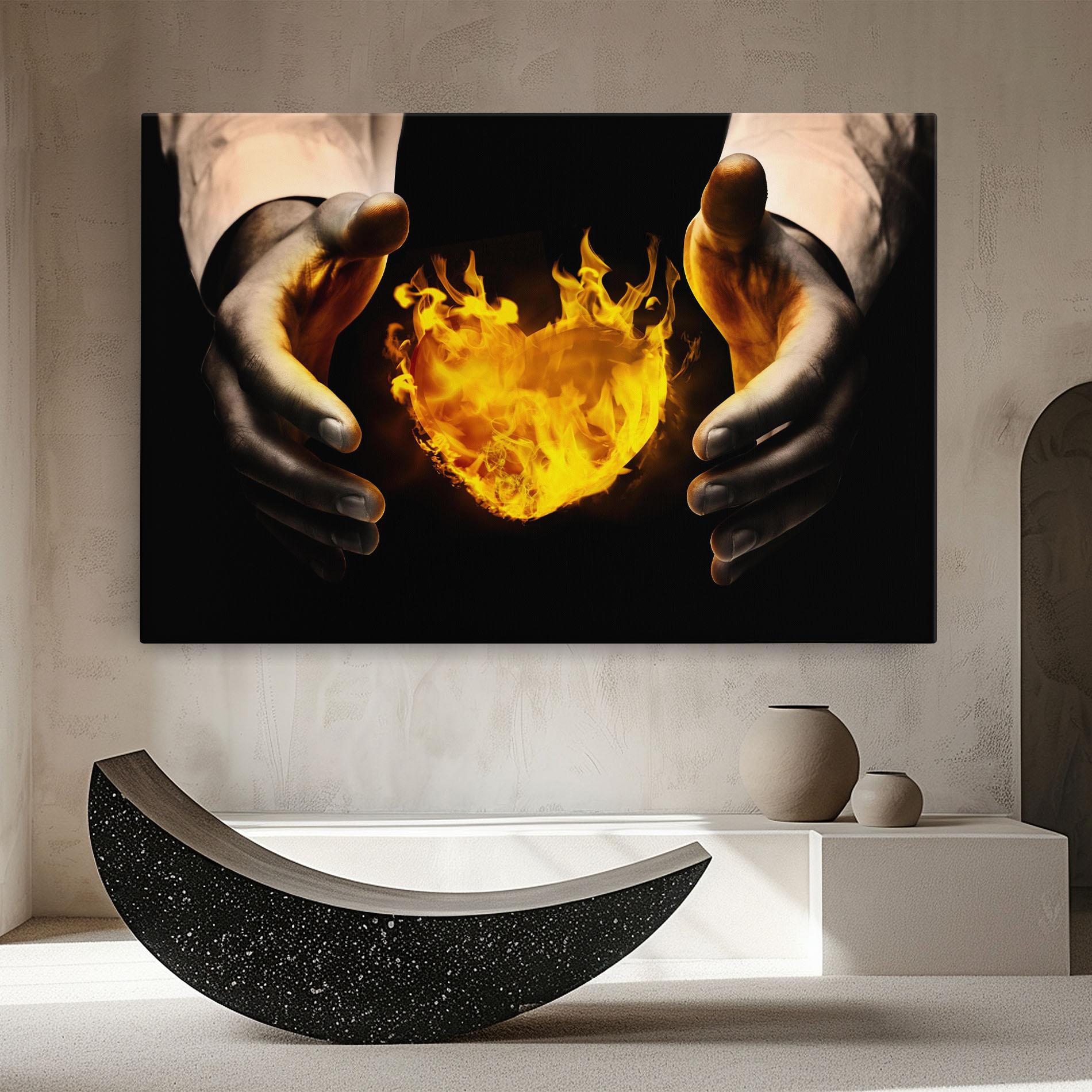 Tablou Canvas Fire Heart mockup 8