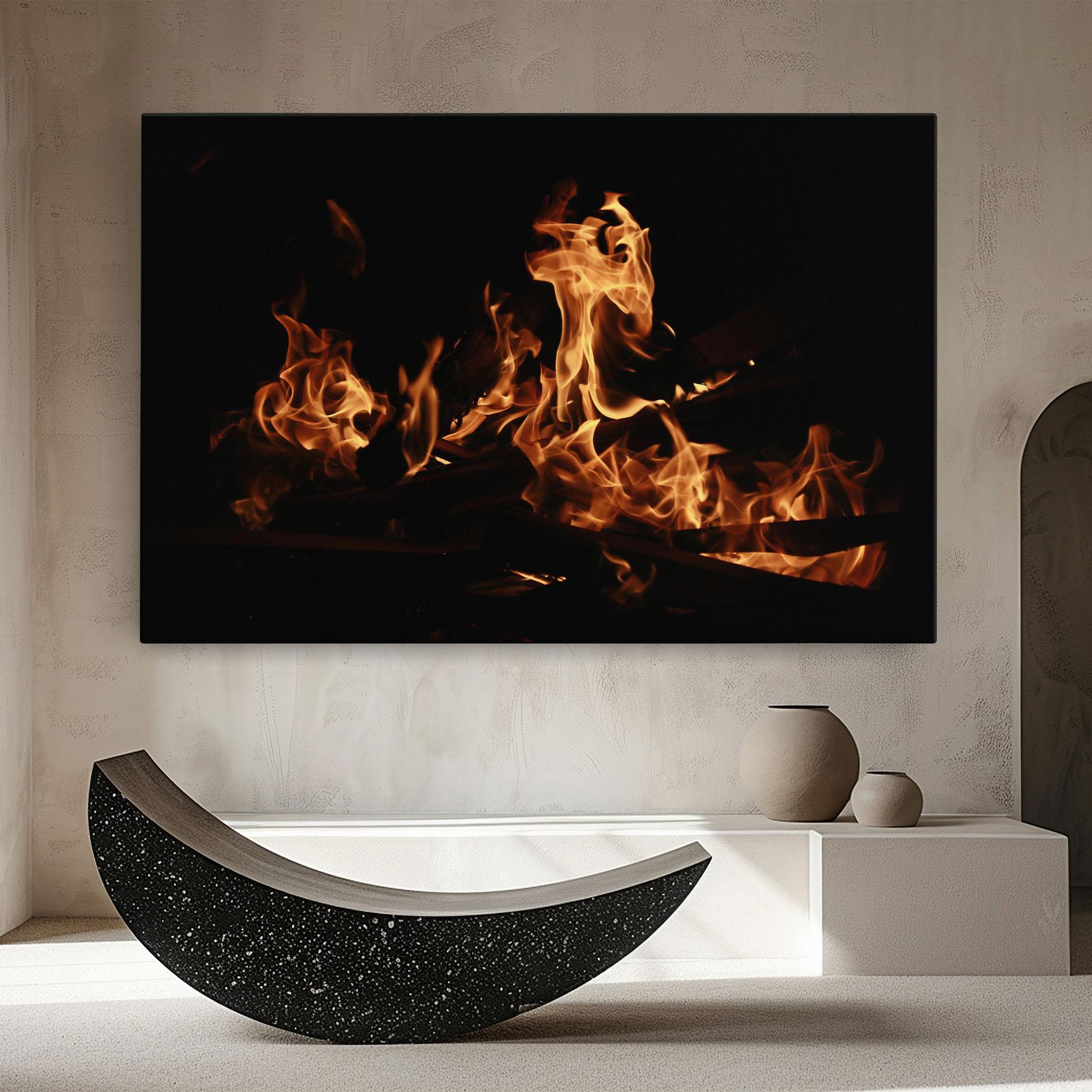 Tablou Canvas Fire On Black mockup 8