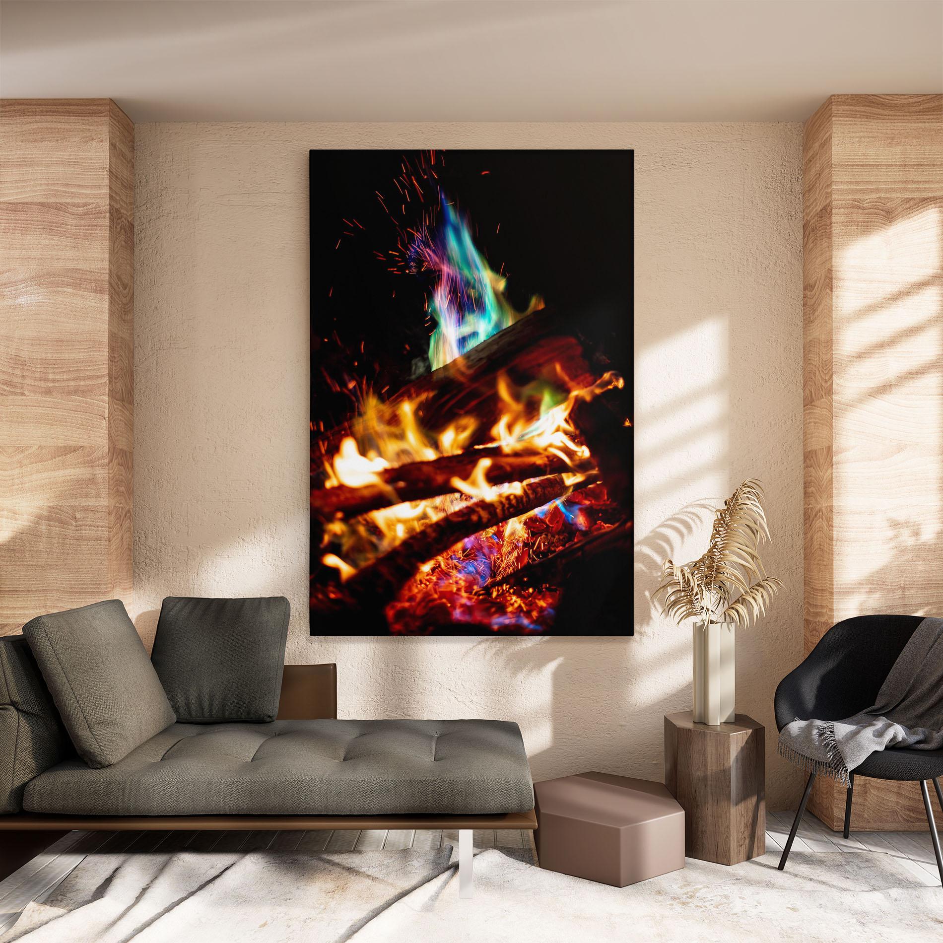 Tablou Canvas Blue Green Fire mockup 8